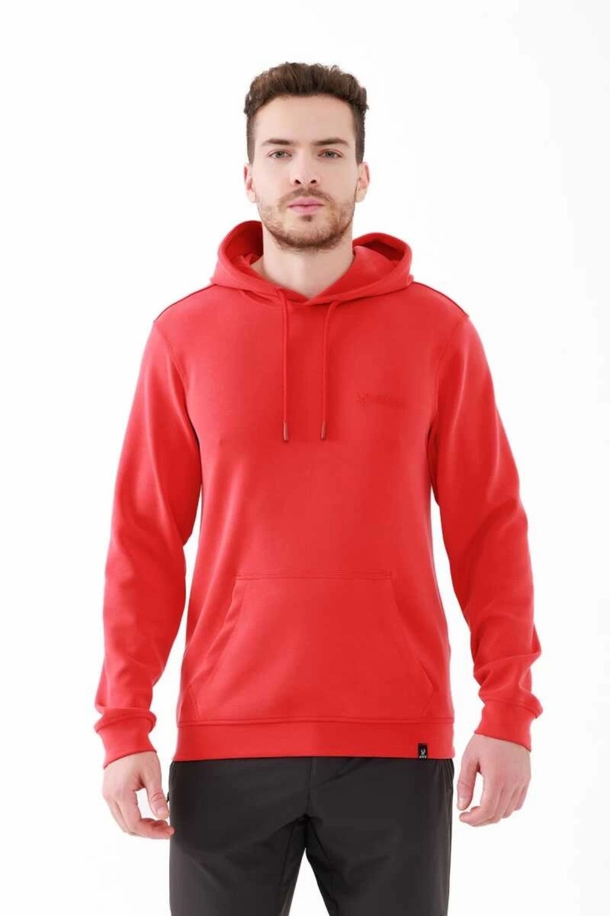 2AS Oliver Erkek Kapüşonlu Sıfır Yaka Sweatshirt Kırmızı