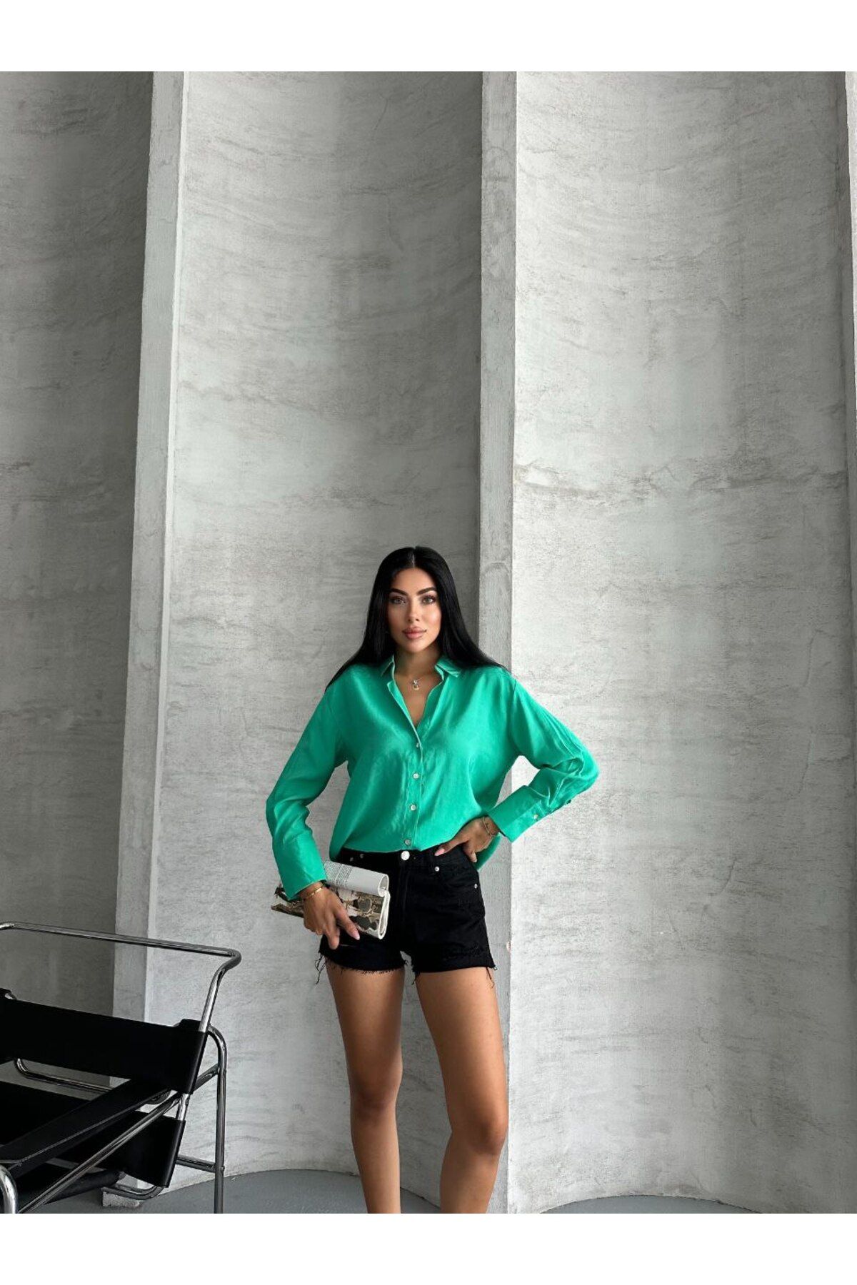Lovely butik KADIN DÖRT MEVSİM ŞİFON GÖMLEK