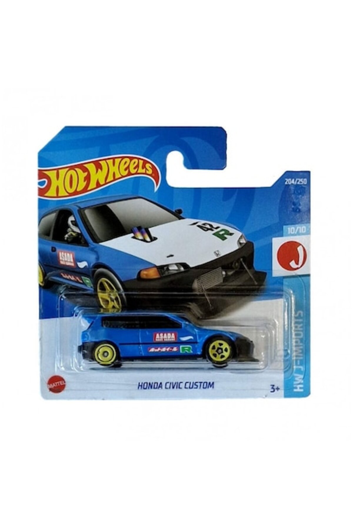 Masinuta metalica Hot Wheels, Honda Civic Custom, 1:64, Albastru