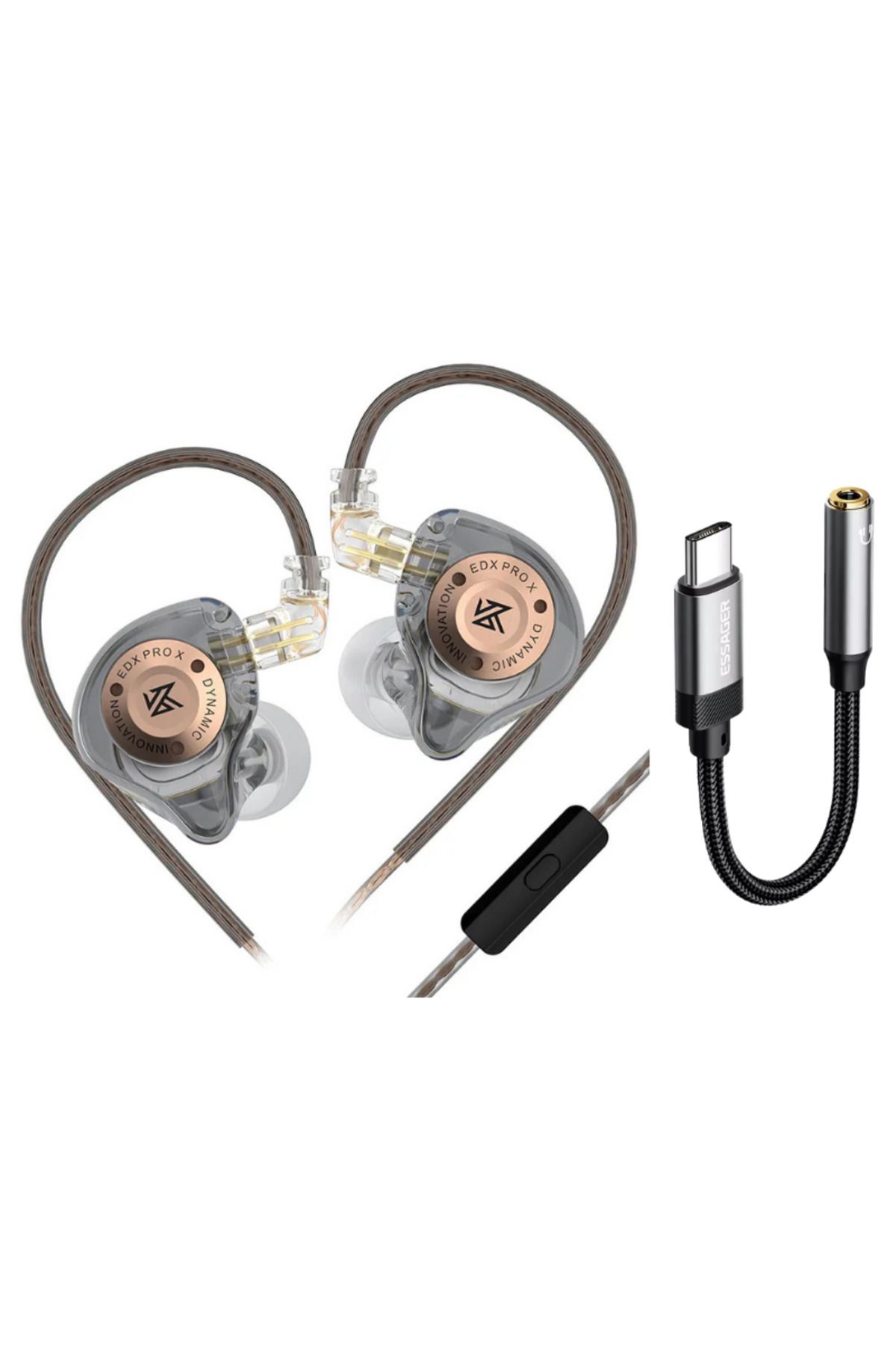 sipariş vakti KZ EDX PRO X 1DD 10mm Kulak Içi Kulaklık Mikrofonlu ve Type C Dönüştücü Kablo