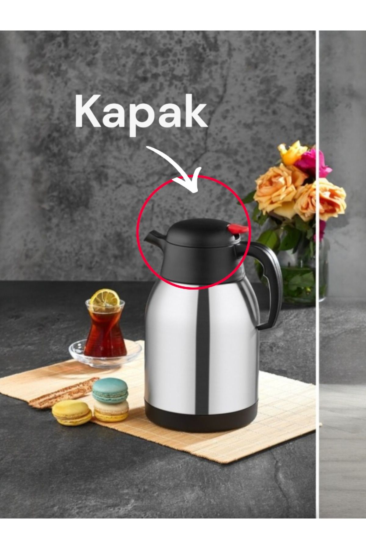 Russet CookerÇay Termos Kapak 2038-2005-2004-2024-2035 Modelleri için Yedek Parça Uyumlu (TERMOS HARİÇTİR)