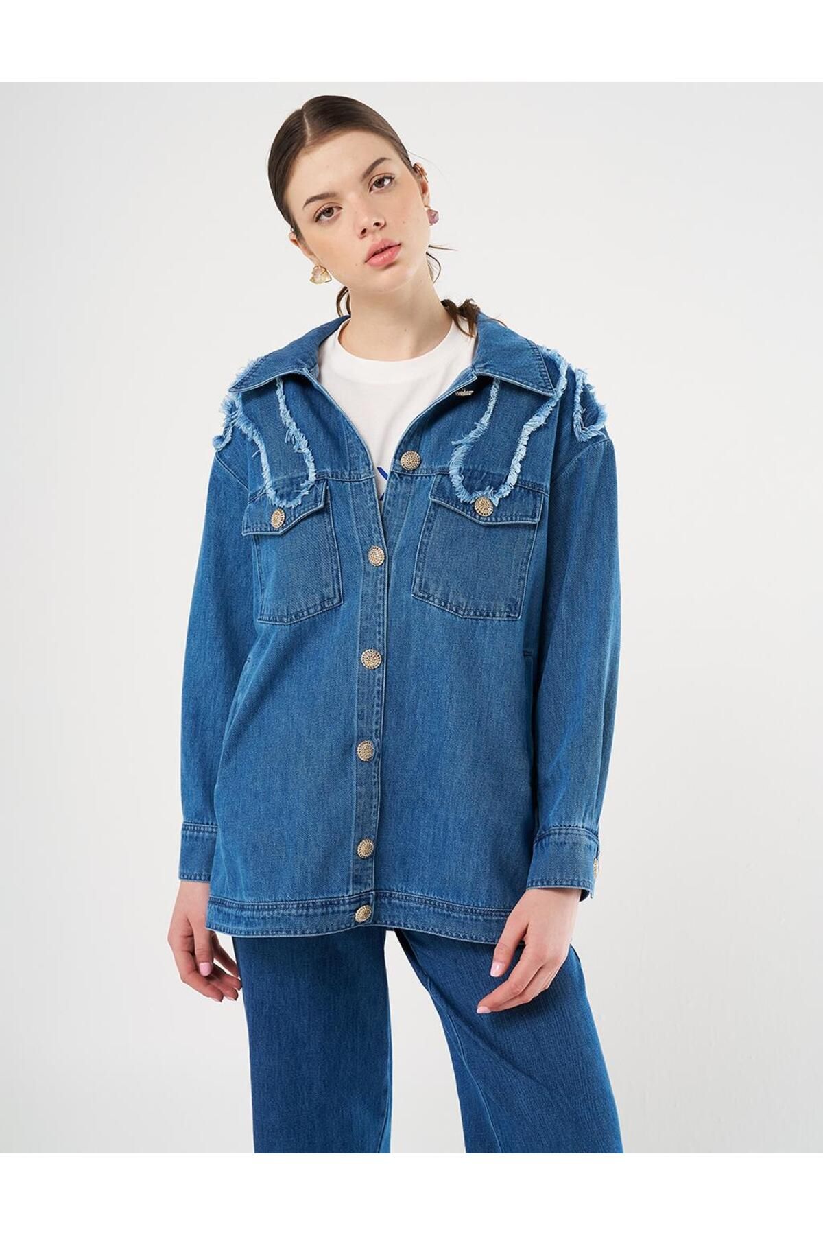 Kayra Aplikeli Denim Ceket 73011-25