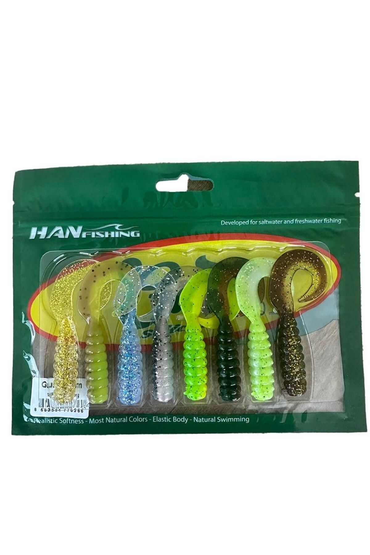Hanfish Gurt 70mm 8 Adet Silikon Yem ( Mix Paket) 8 Farklı Renk