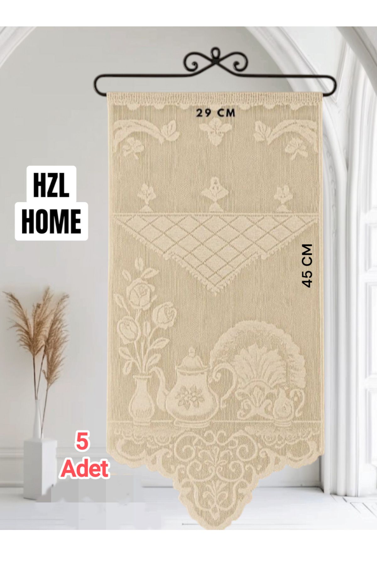 HZL HOME 5 Adet Dantel Tül Vintage Dekorasyon Duvar Süsü