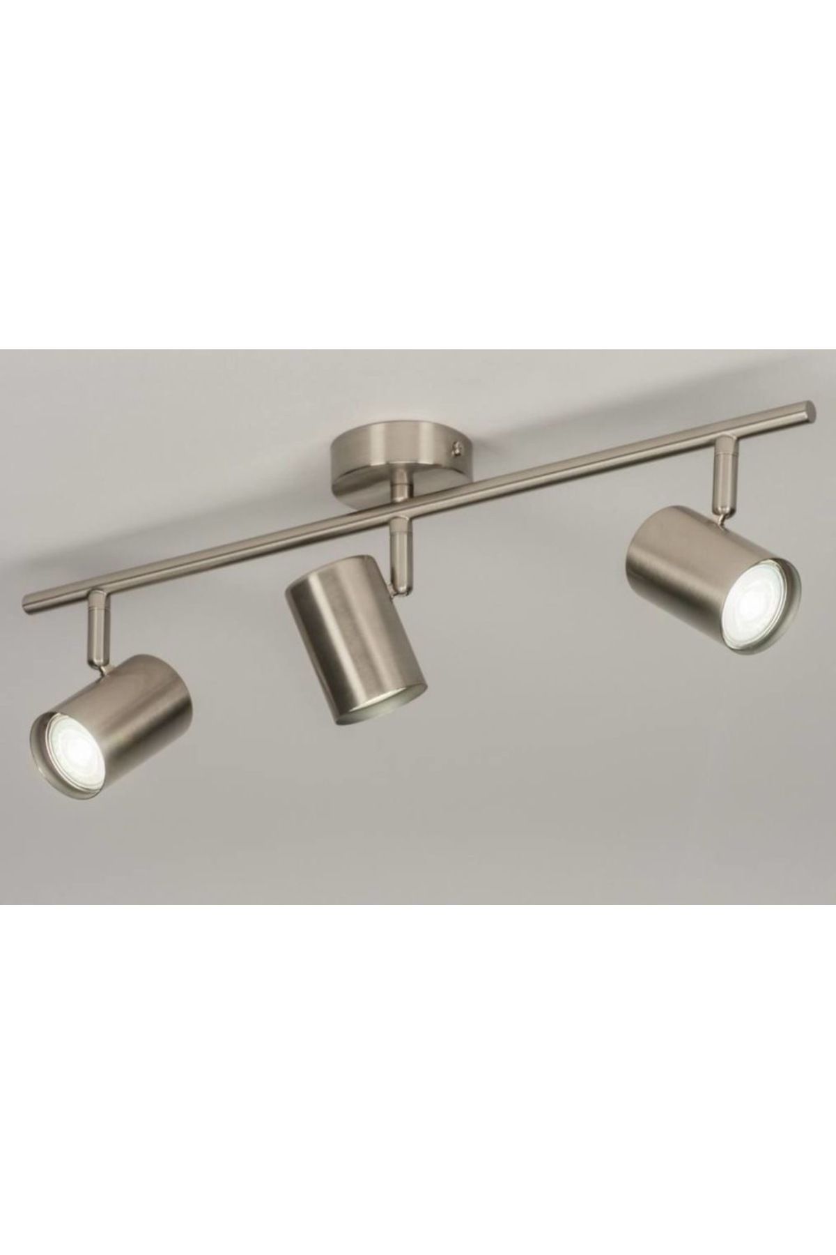 Rsylight Retro Metal İnox 3 Lü 180 Derece Hareketli Led Spot Avize Günışığı Ampullü