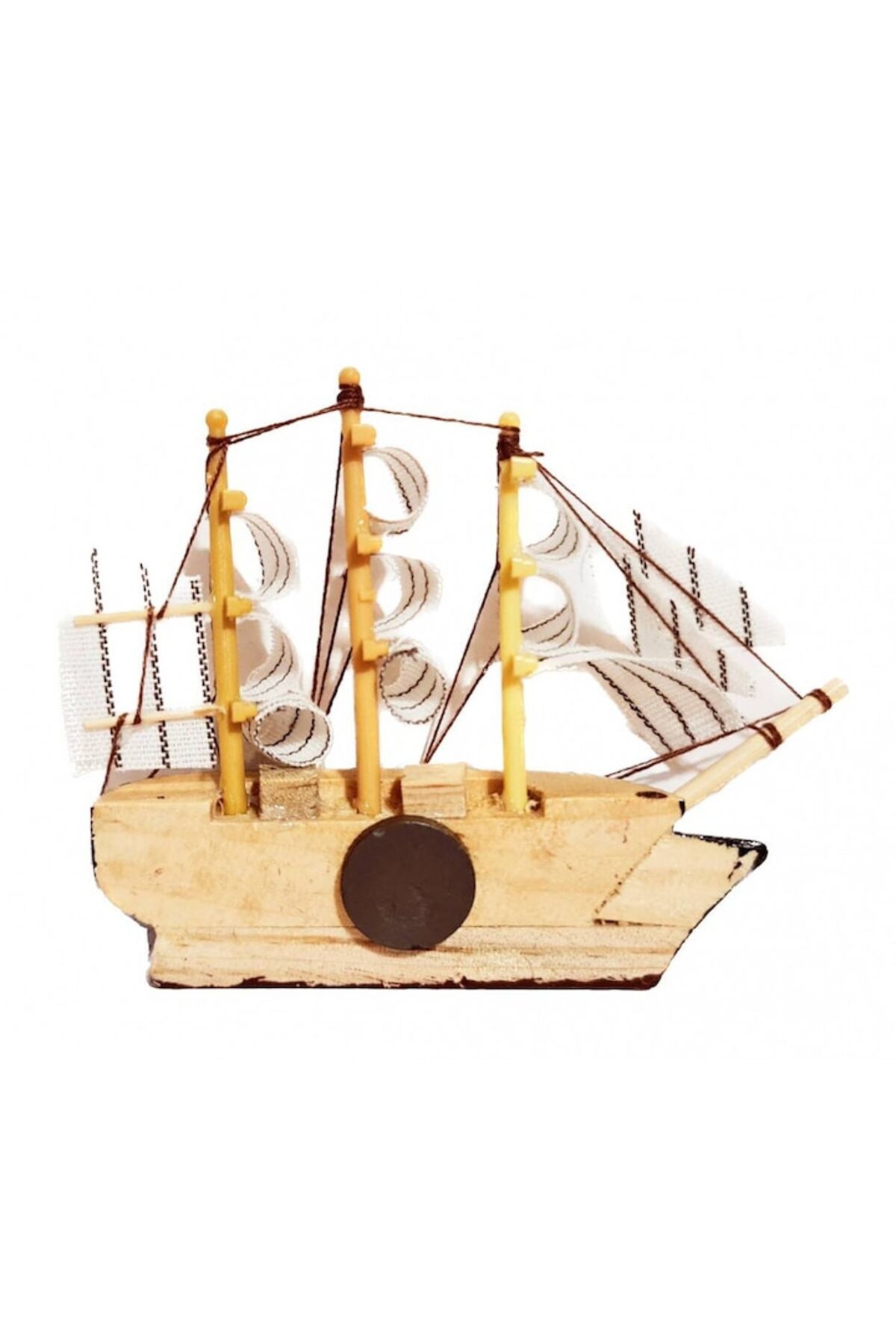 OEM-Ornament decorativ magnetic pentru frigider, corabie din lemn, cadou botez, albastru-maro 3