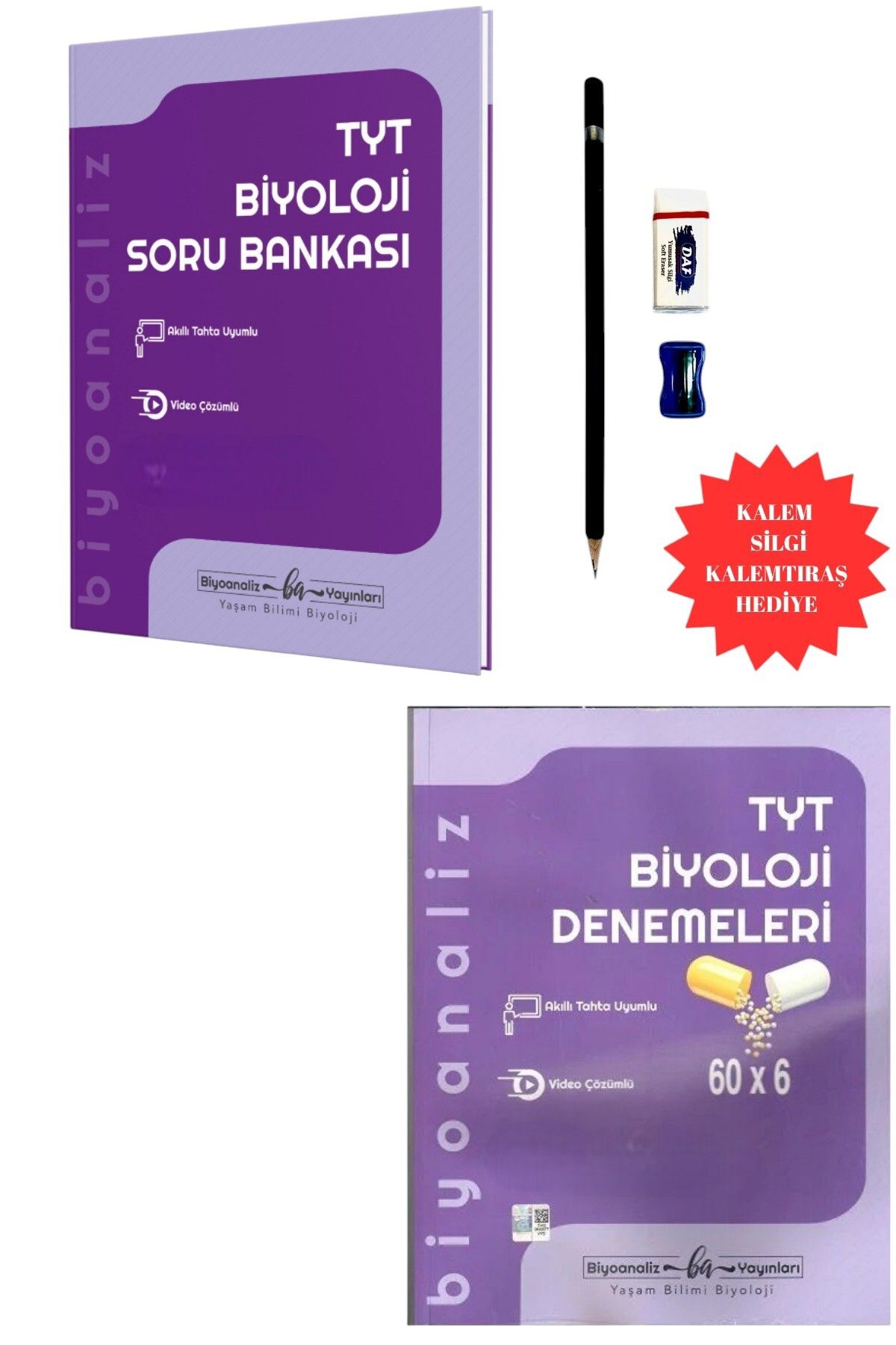 Biyoanaliz Yayınları TYT Biyoloji Soru Bankası ve Denemeleri 2 Kitap Set(Sınav Seti Hediyeli)