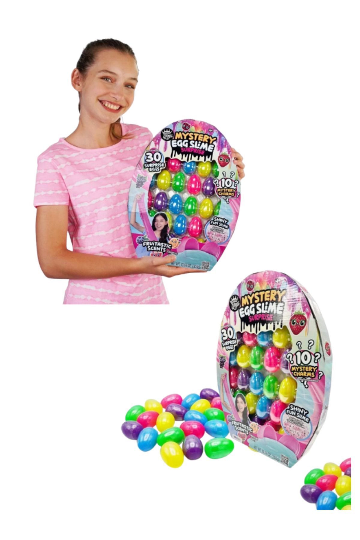 Muhcu Home 30 ADET - Gizemli Parlak Sürpriz Yumurta 300 gr ( Slime Farklı Sürprizler )