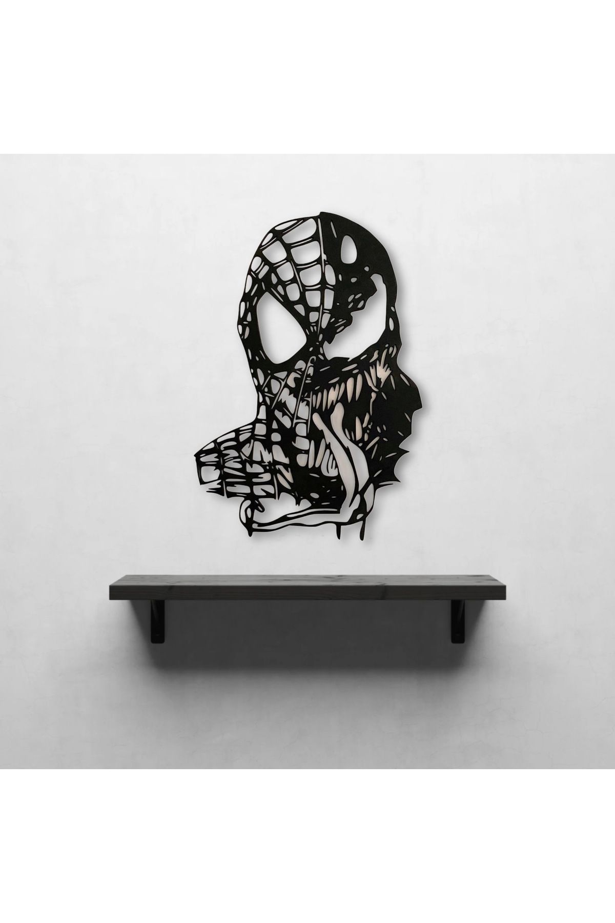 cestino darte Spider-Man & Venom Siluet Duvar Tablosu (Lazer Kesim)