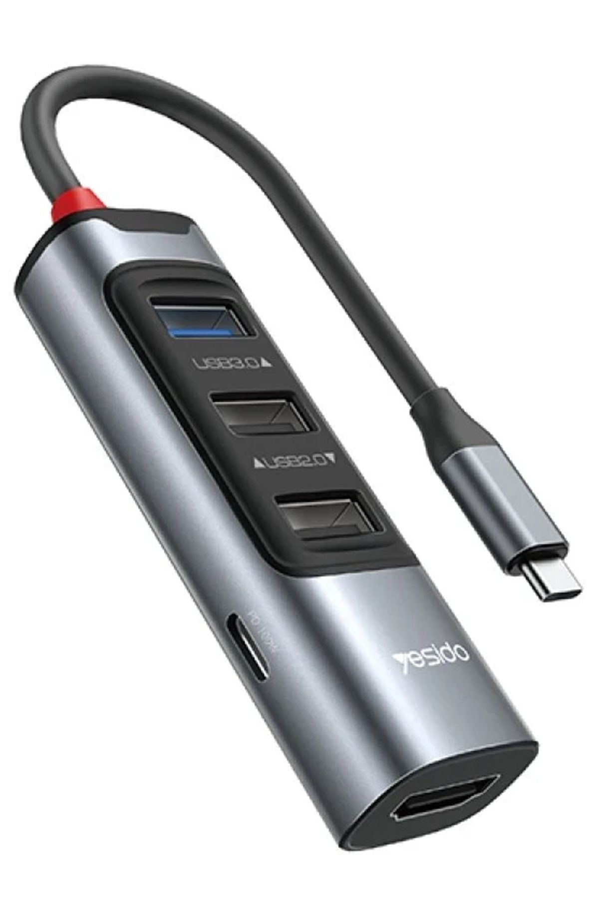 WANNA PROTECT 5in1 3 Adet Usb 3.0 / 1 Adet 100W Type-C ve 1 Adet 4K 30Hz HDMI Çıkışlı Hub Dönüştürücü HB22