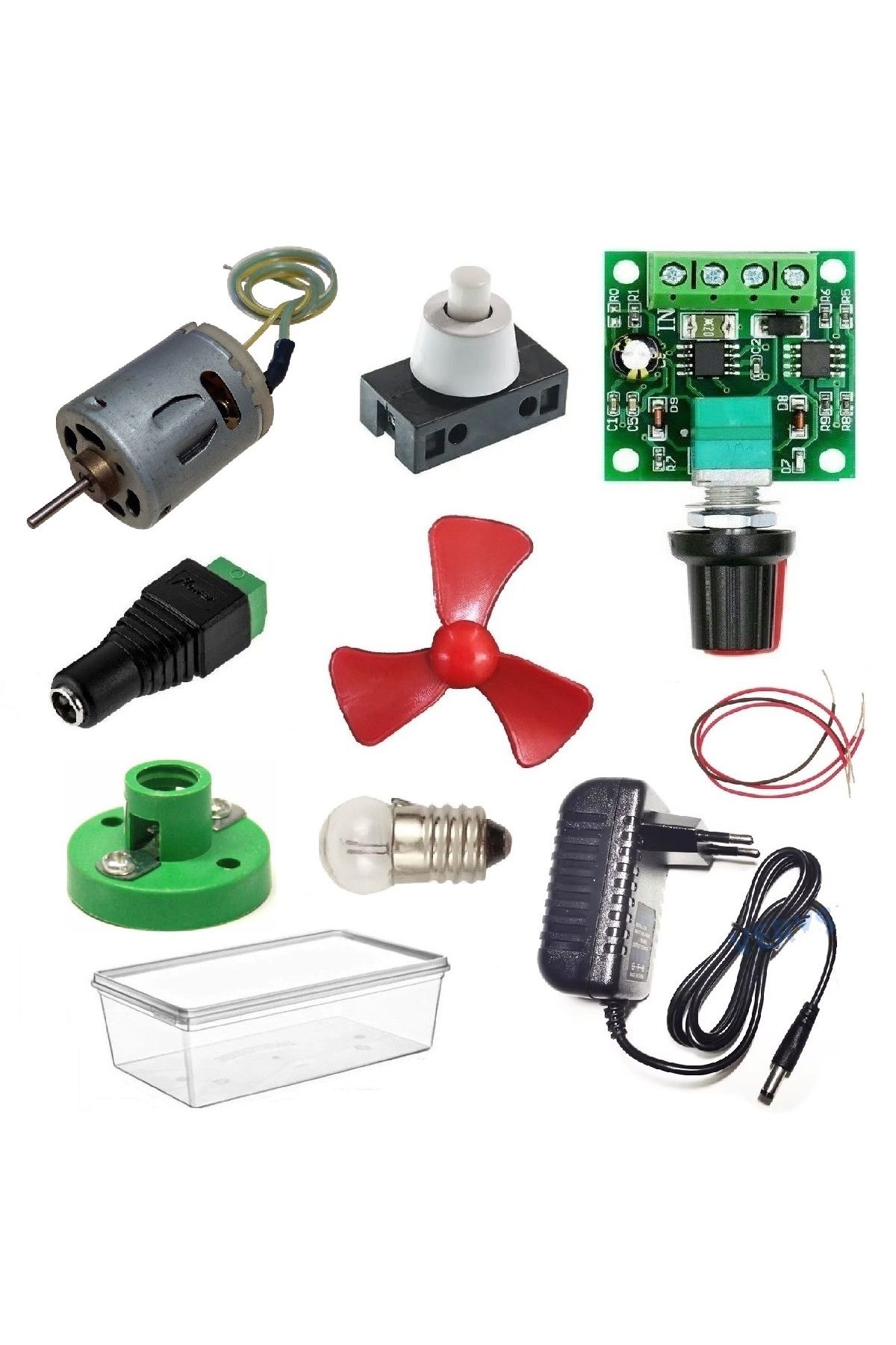 Devre Dünyası Kutulu 6 in 1 Motor ve Lamba Deney Seti (6 Devre) - Öğrenci Elektrik Devresi