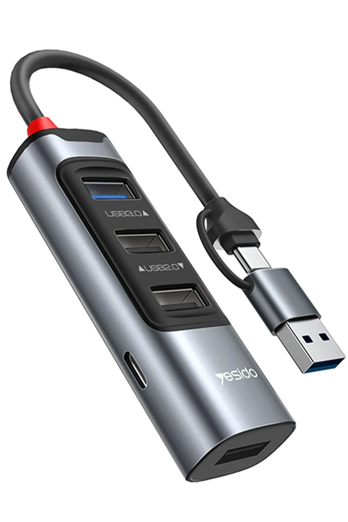 WANNA PROTECT 5in2 1 USB 3.0 2 Usb 2.0 1 RJ45 100 Mbps 100W Type-C Çıkışlı Usb ve Type-C Girişli Hub Dönüştürücü