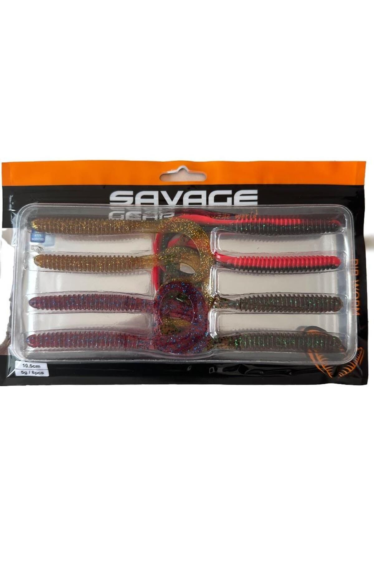 Savage Gear Rib Worm 10.5cm 5gr 8 Adet Silikon Yem – Mix 6 Farklı Renk