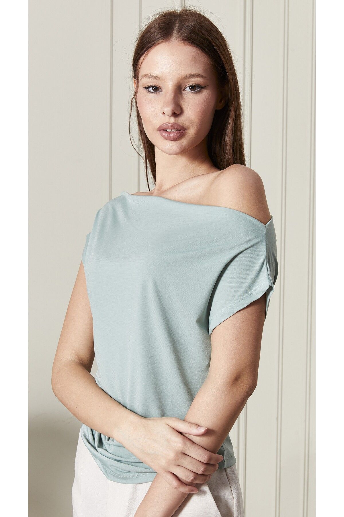 çatı moda DÜŞÜK OMUZLU SENDY BLUZ