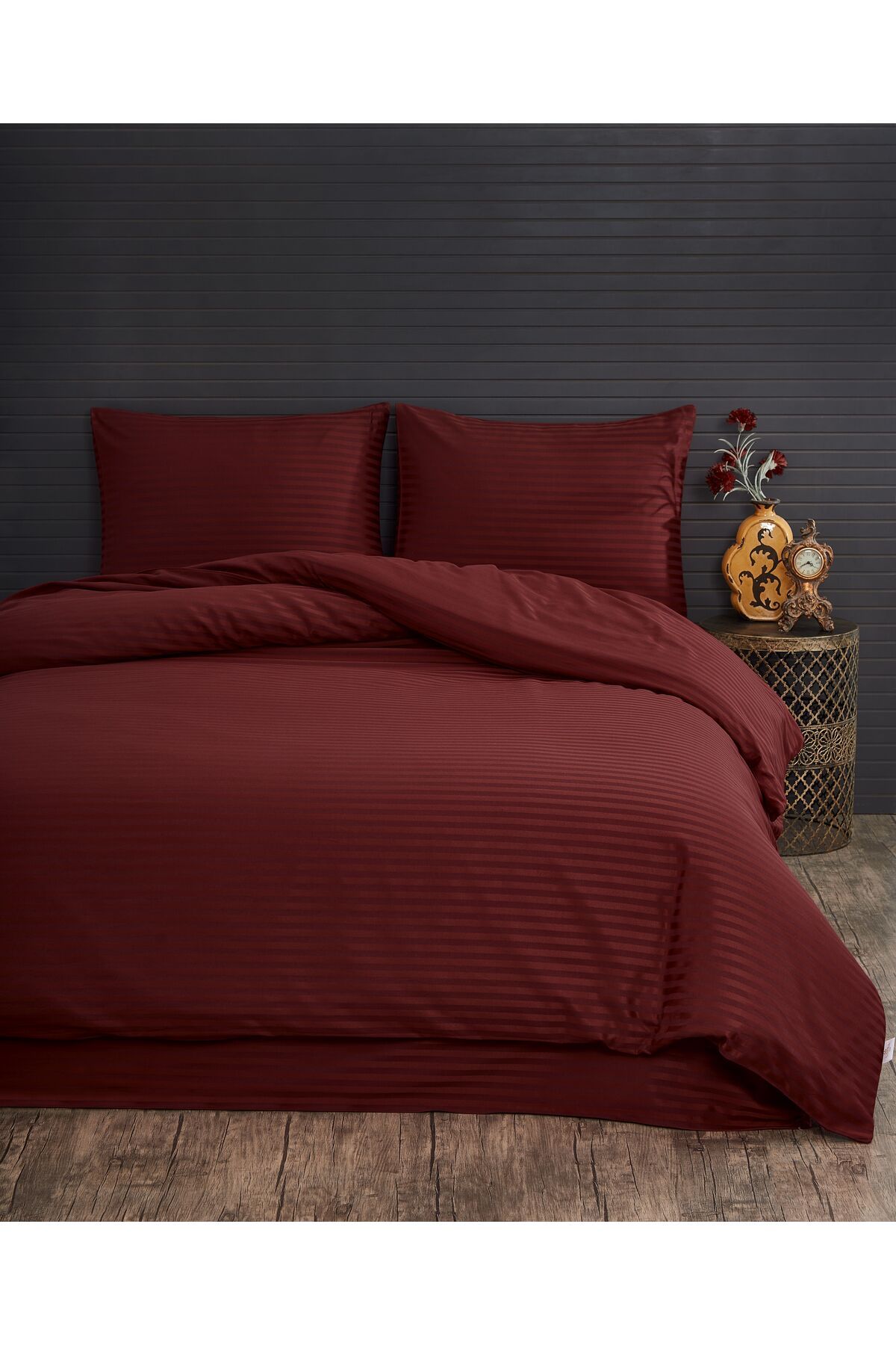 sarra 160X200 TEK KİŞİLİK ÇİZGİLİ SATEN NEVRESİM TAKIMI