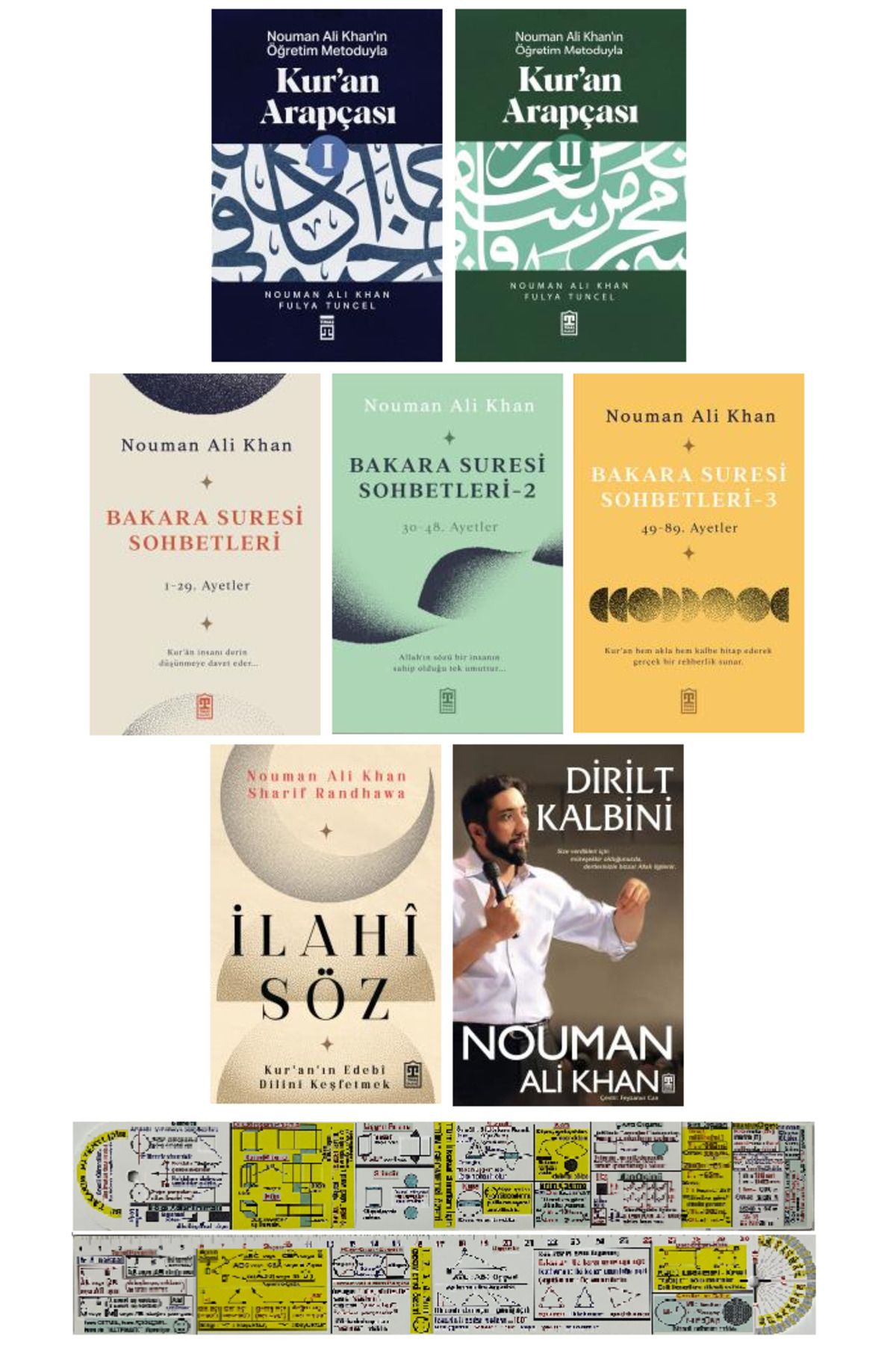 Timaş Yayınları Nouman Ali Khan 7 Kitap Set / Bakara Suresi Sohbetleri - Dirilt Kalbini - Kur'an Arapçası + Cetvel