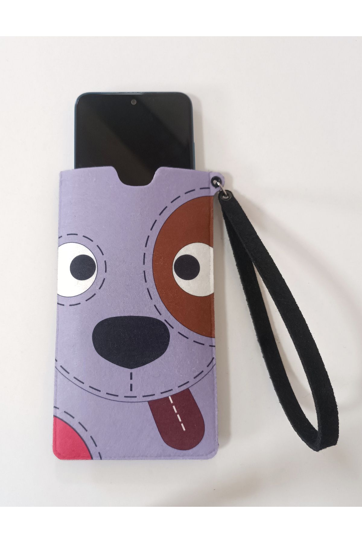 mevaks Telefon Kılıfı Sevimli Köpek Universal Boy Bileklik İpli Cüzdanlı