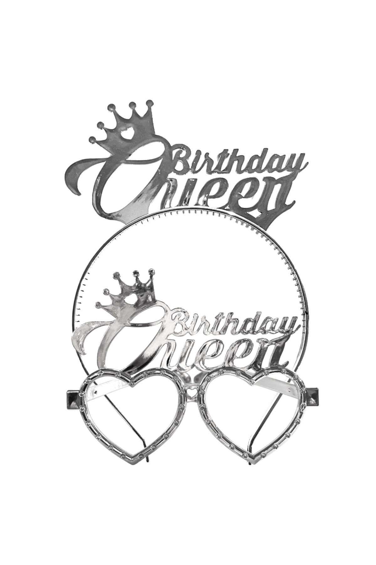 Vipfoni Birthday QueenTaç Gözlük 2'li Set