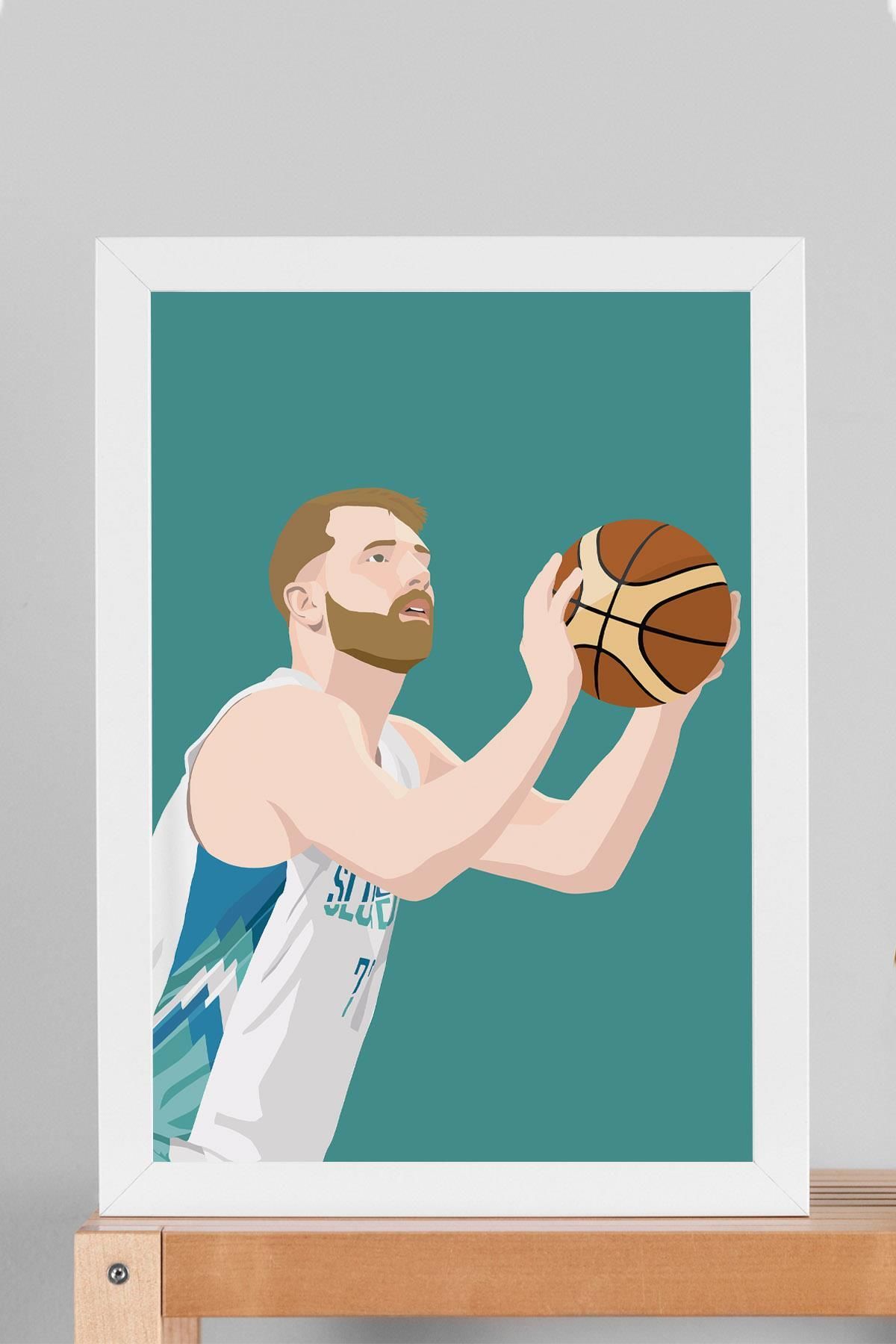 Saturn Luka Doncic Çerçeveli Tablo - Basketbol NBA Posteri Tablo