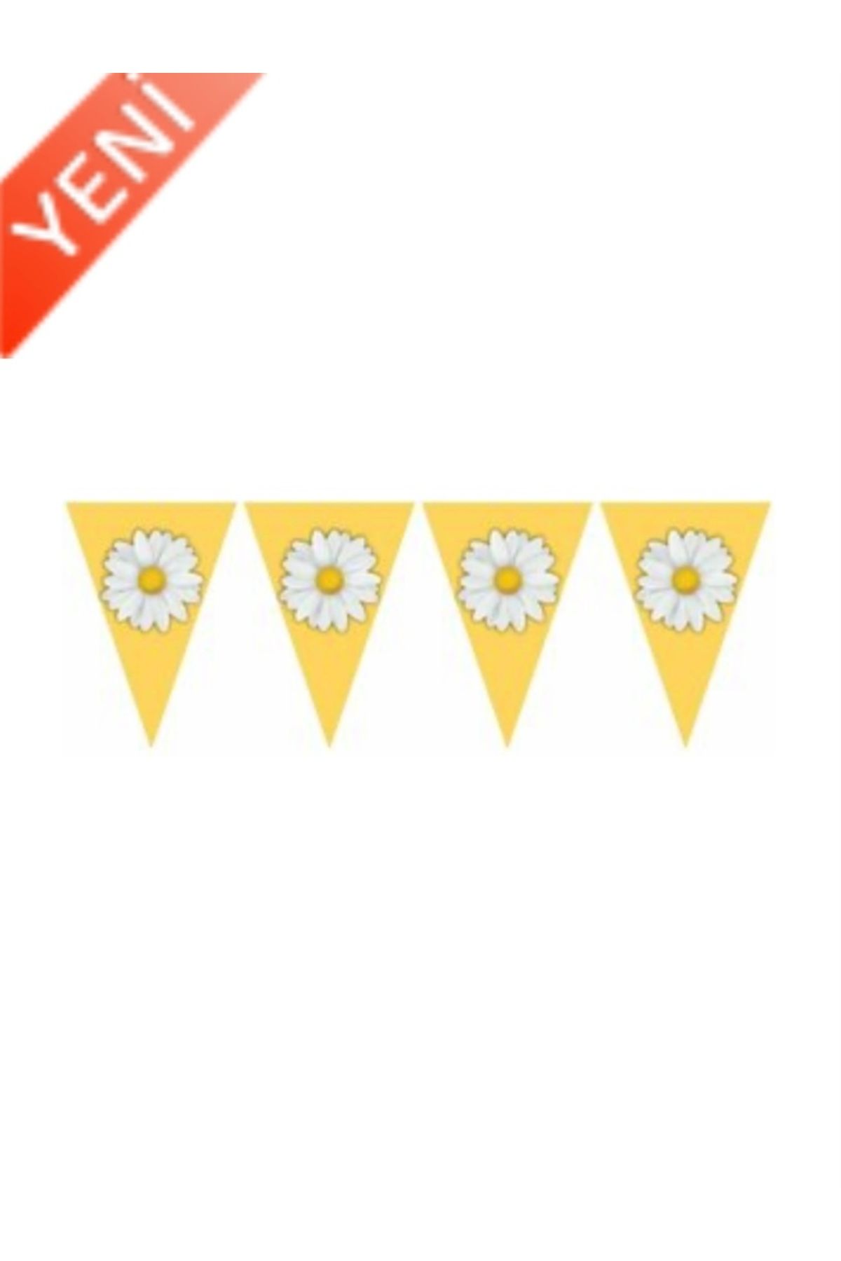 Deniz Party Store Sarı Papatya Flama 2 Metre 10 Bayrak ( Tek Taraflı Baskıdır )