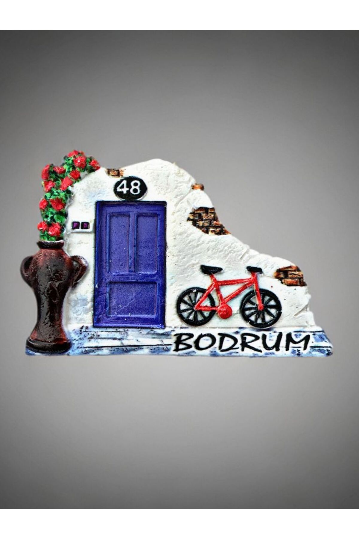 Home BODRUM Temalı Kabartmalı Polyester Magnet. 9cm x 6,5cm.