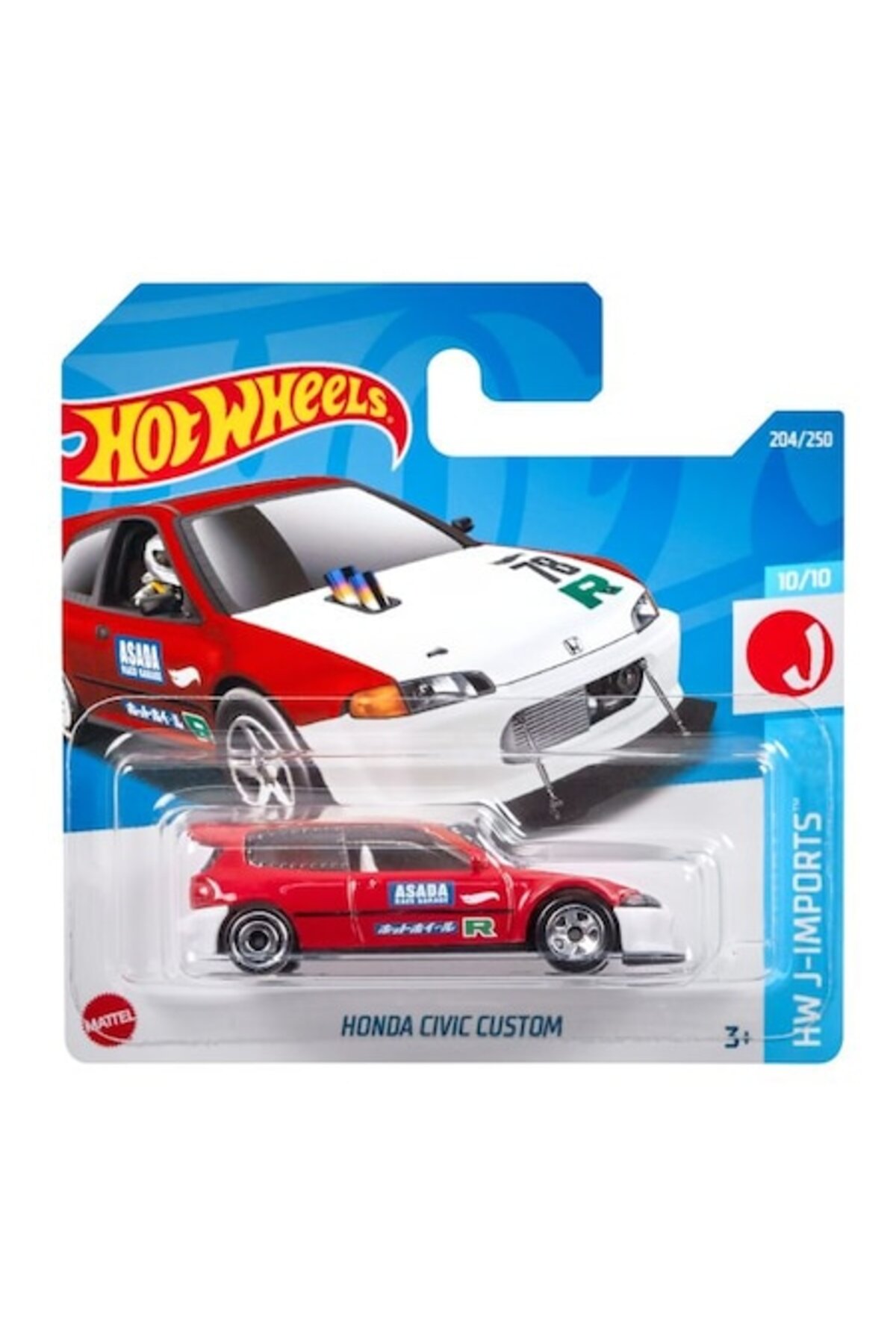 Masinuta Metalica Hot Wheels, Honda Civic Custom, 1:64, Rosu