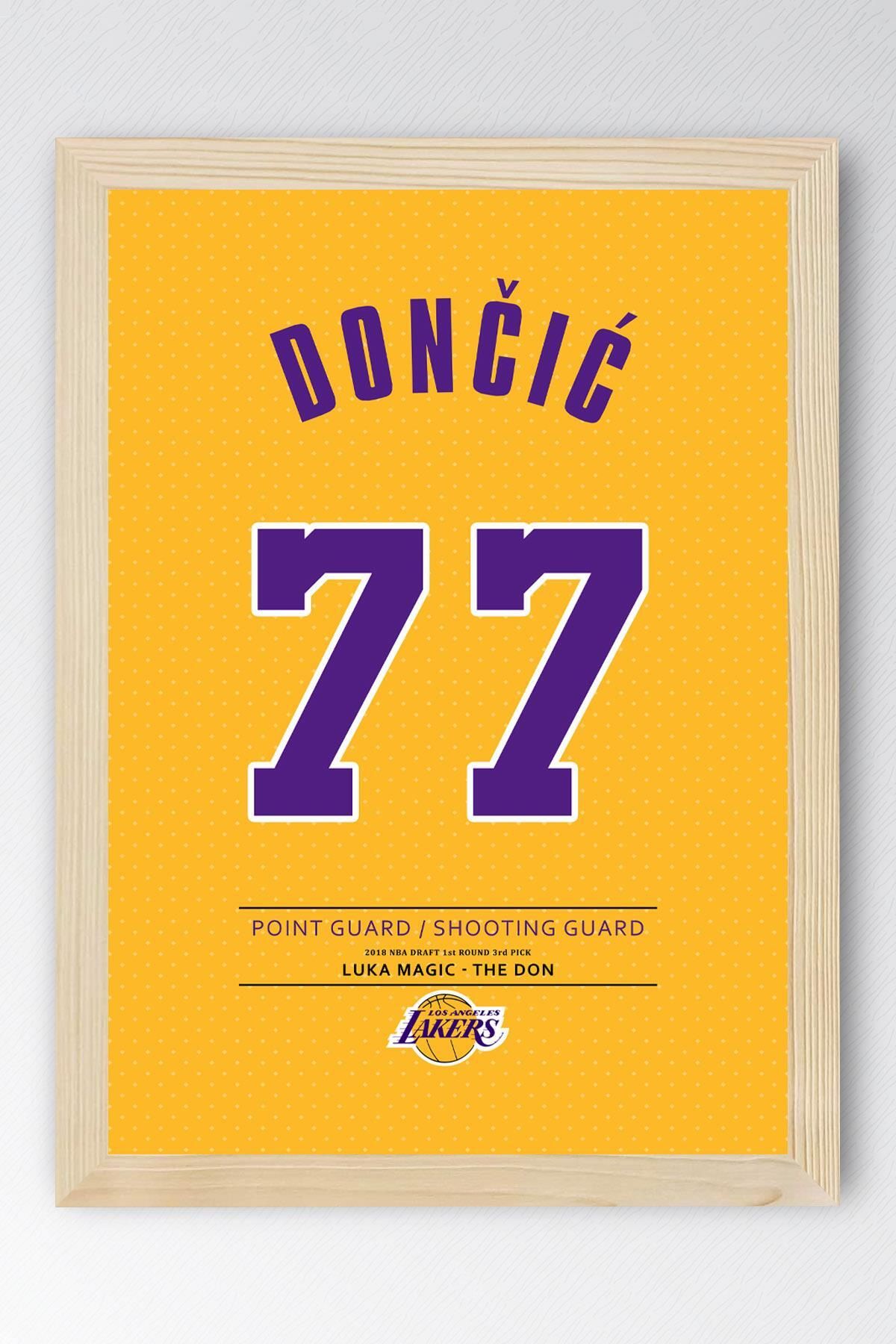 Saturn Luka Doncic Forma Çerçeveli Tablo - NBA Los Angeles Lakers Jersey