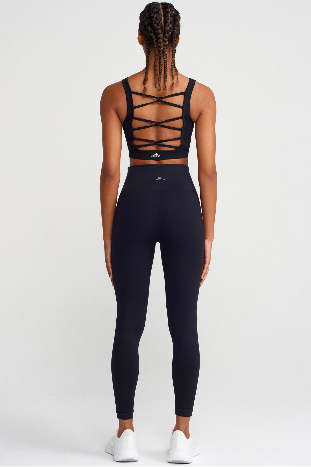 COMEUP  Balıksırtı Desenli Toparlayıcı Tayt Siyah - Görsel 5