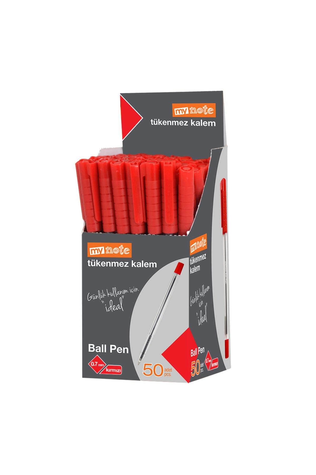 Mynote Ball Pen Tükenmez Kalem 0.7 mm Kırmızı 50 li Kutu