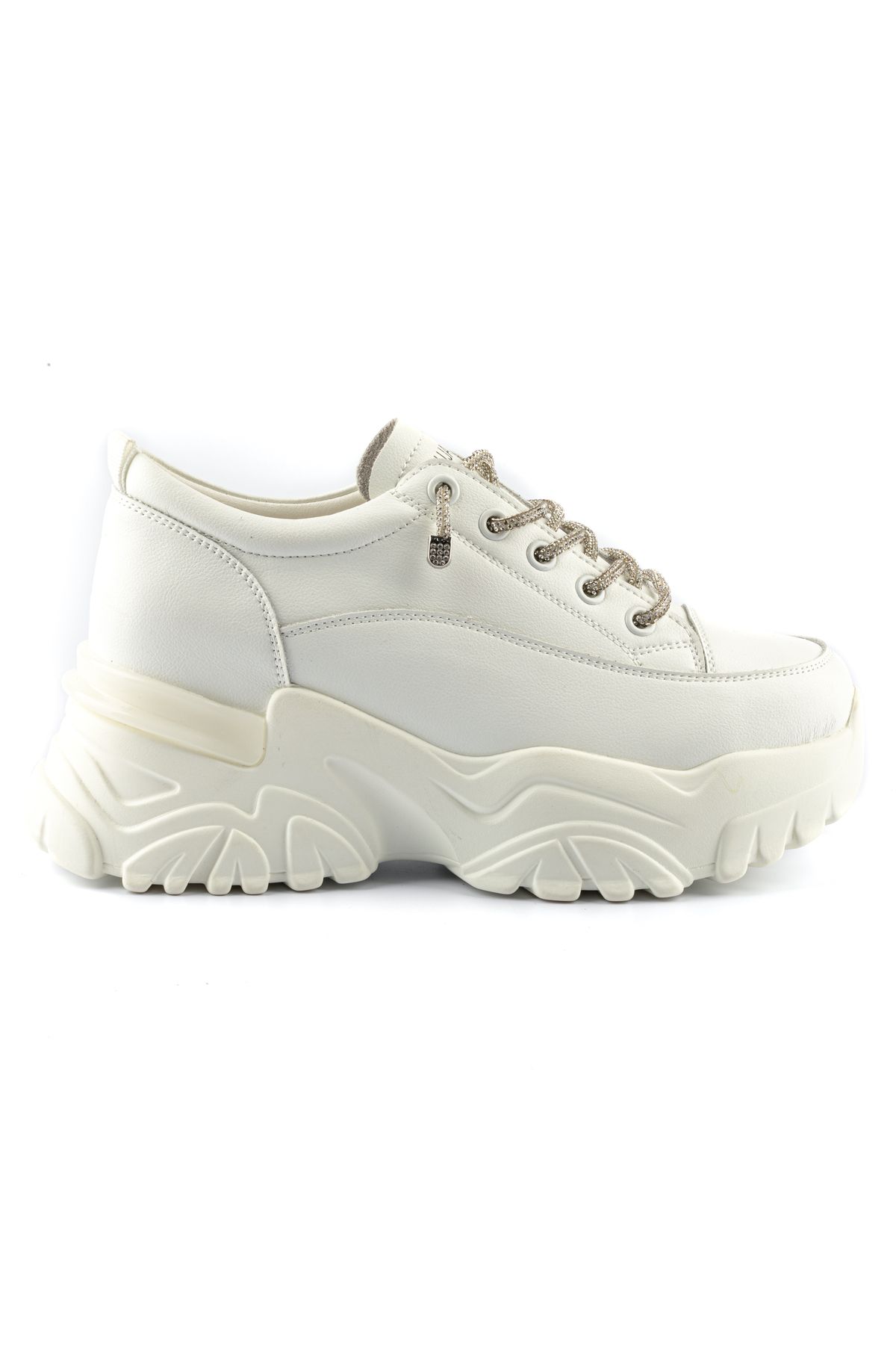 Guja Kadın Hakiki Deri Gizli Dolgu Taş Bağcıklı Sneaker