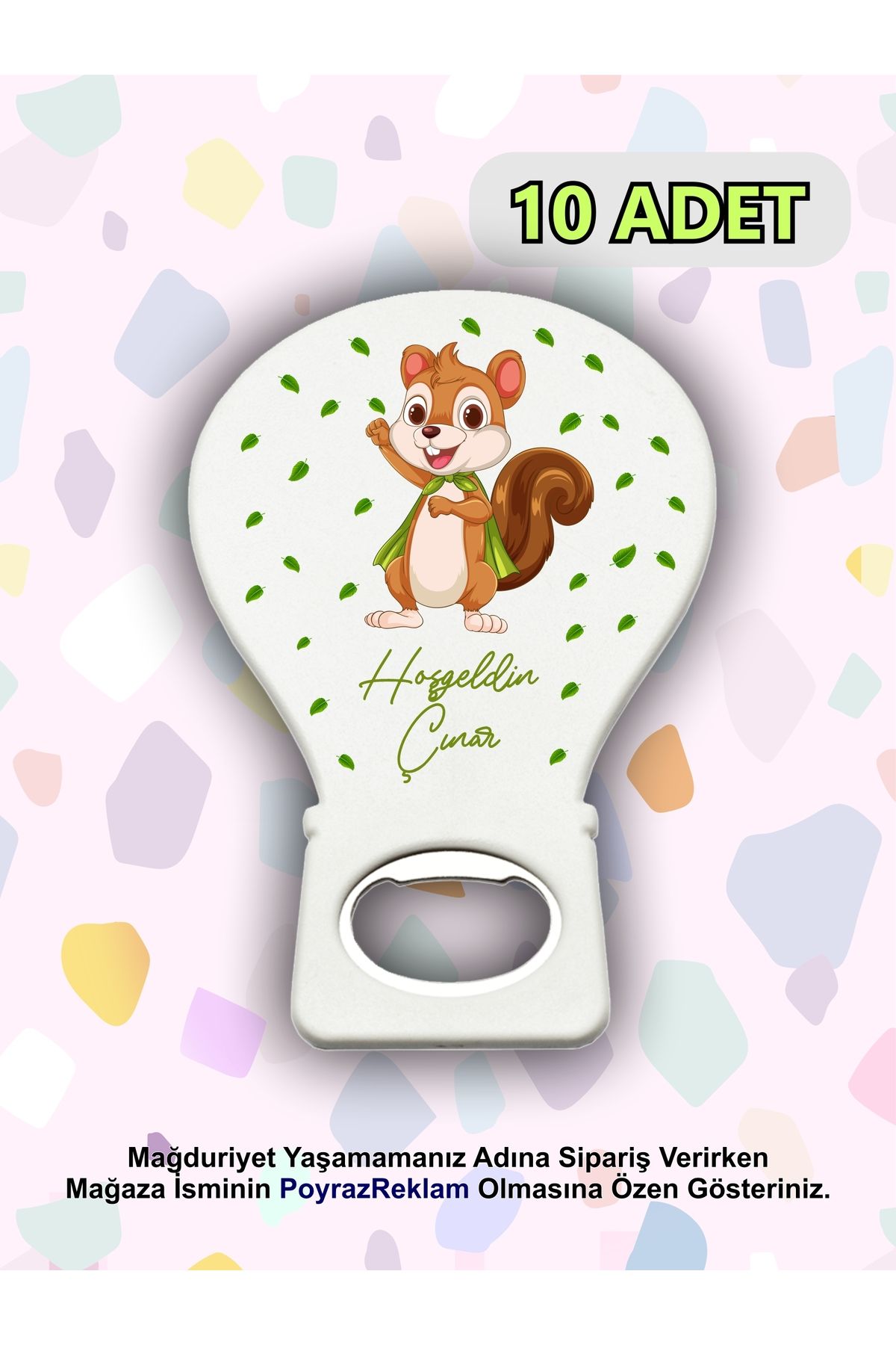 PoyrazReklamTasarım Balon - Erkek Kız -Yenidoğan Hediyelik Magnet Açacak - Hastane - Mevlid - 1 Yaş Doğum Günü (10 ADET)