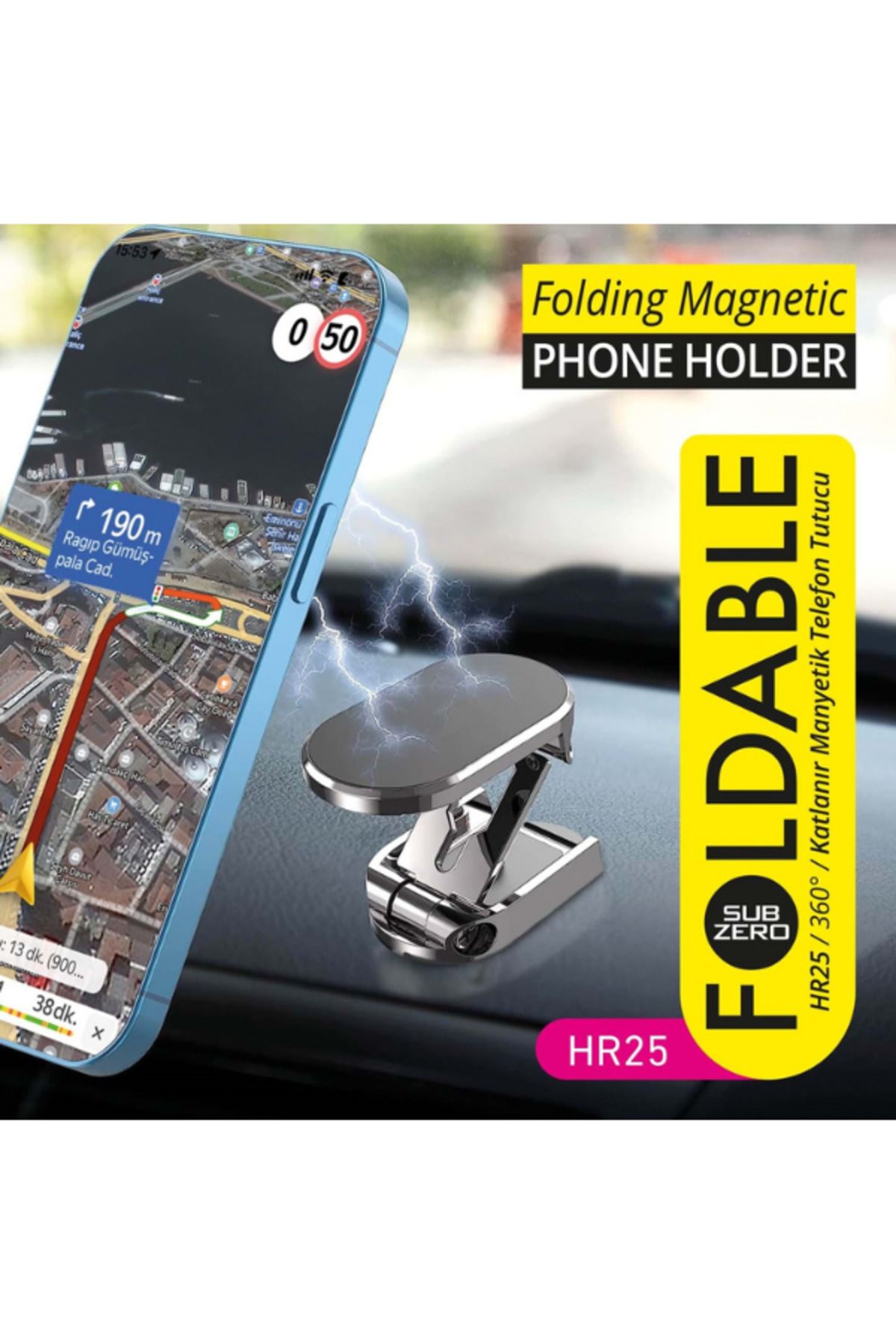 Subzero HR25 Manyetik Araç Telefon Tutacağı | Tek Elle Kullanım, Güçlü Mıknatıs