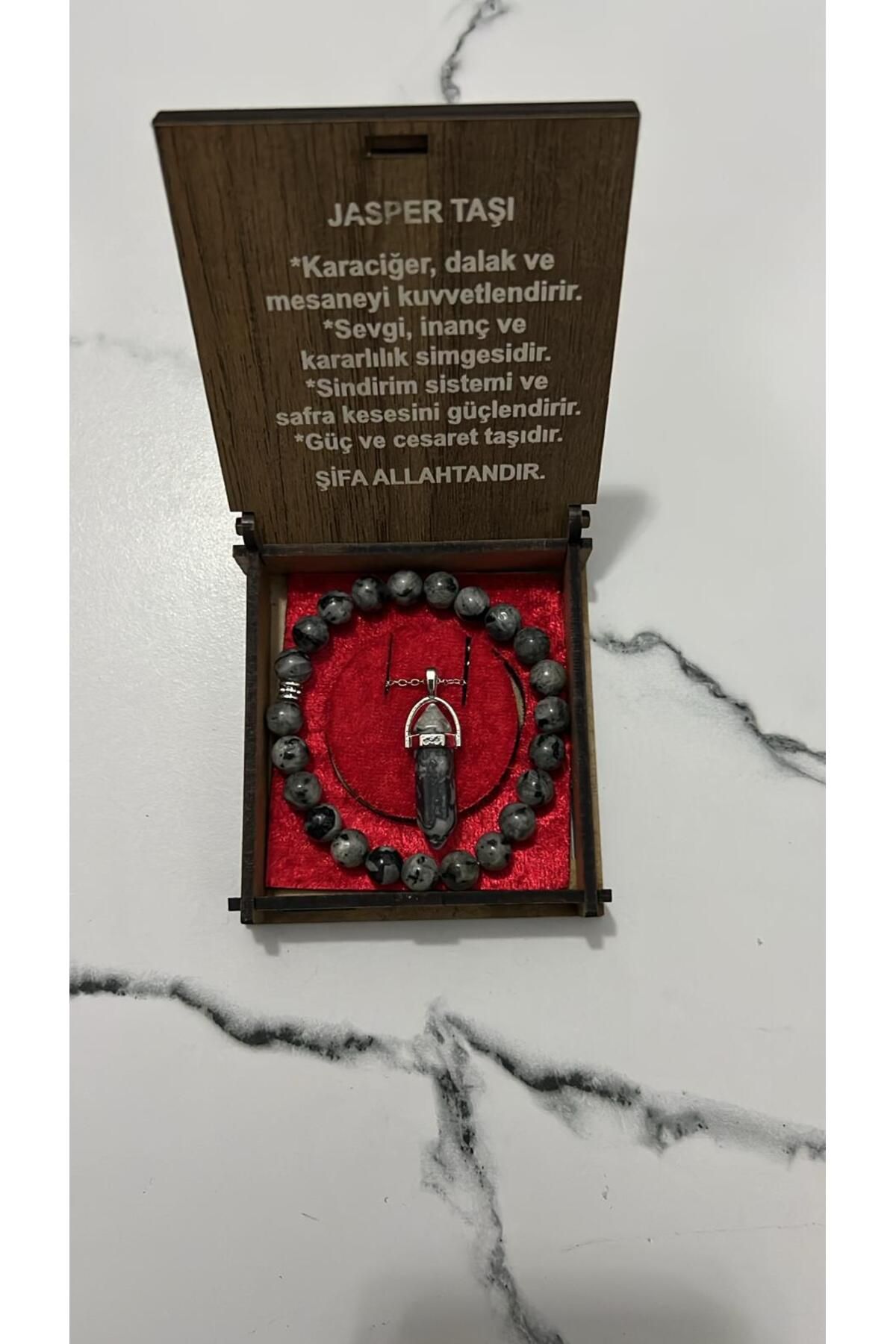 hüseyin ceran JASPER TAŞI DOĞAL TAŞ KOLYE BİLEKLİK SET