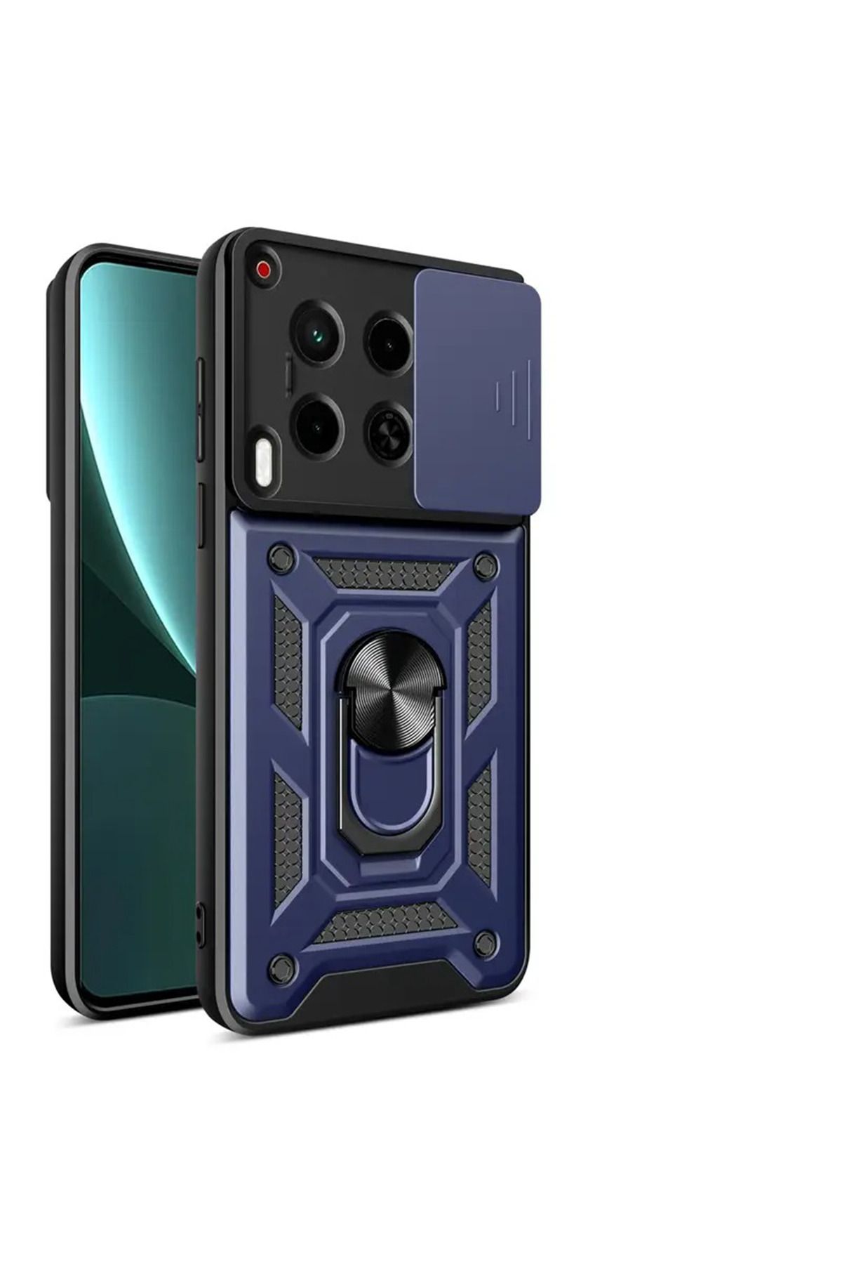 NANOSPACE Tecno Camon 30 Pro İle Uyumlu Kılıf Pars Yüzüklü Standlı Kamera Korumalı Kılıf