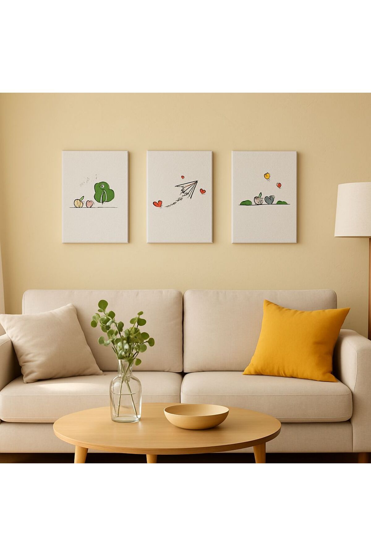 art for you Trend Dekoratif 3’lü Tablo Seti – Modern, Çiçekli, Soyut ve Minimal Modeller