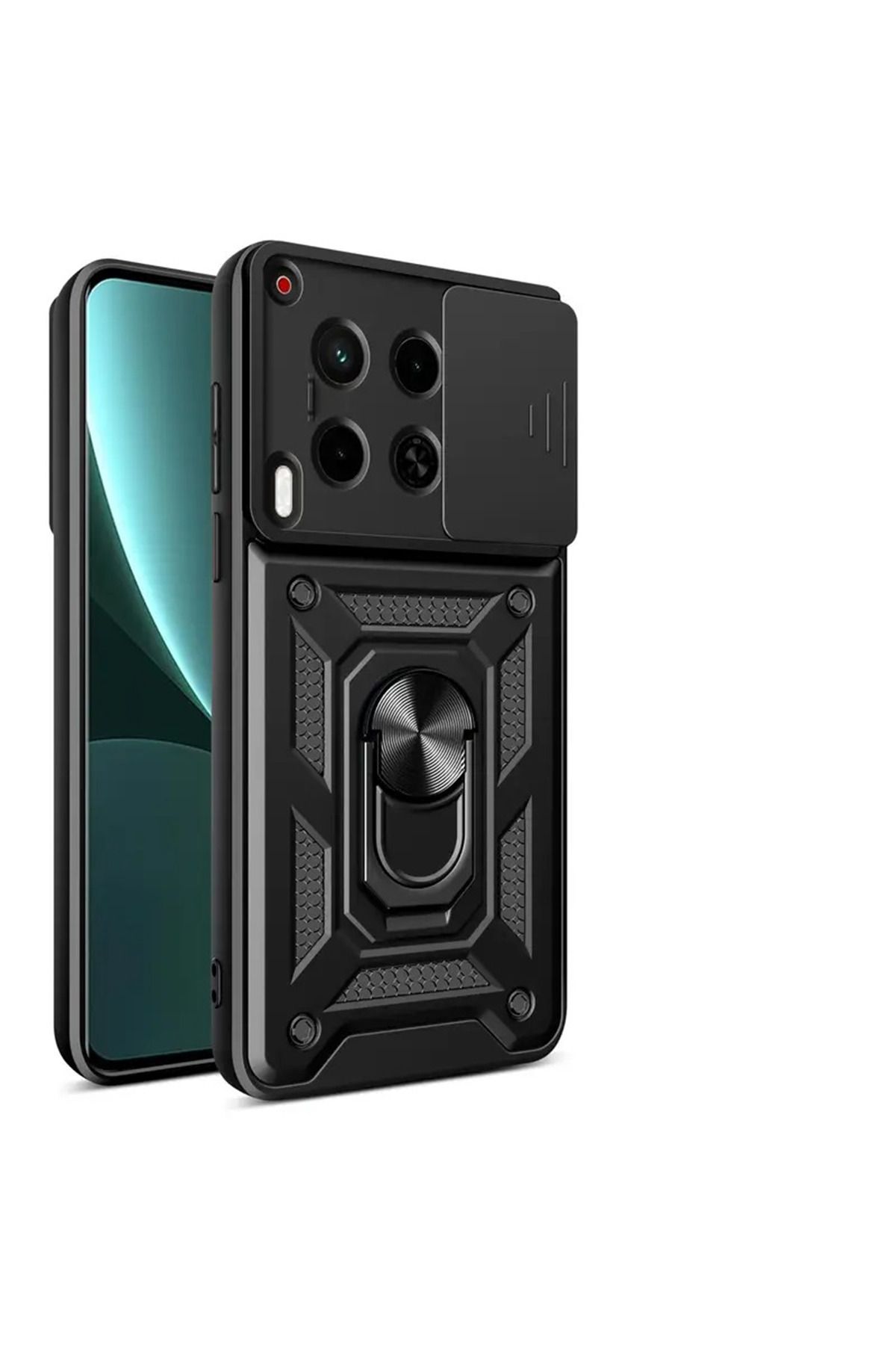 NANOSPACE Tecno Camon 30 Pro İle Uyumlu Kılıf Pars Yüzüklü Standlı Kamera Korumalı Kılıf