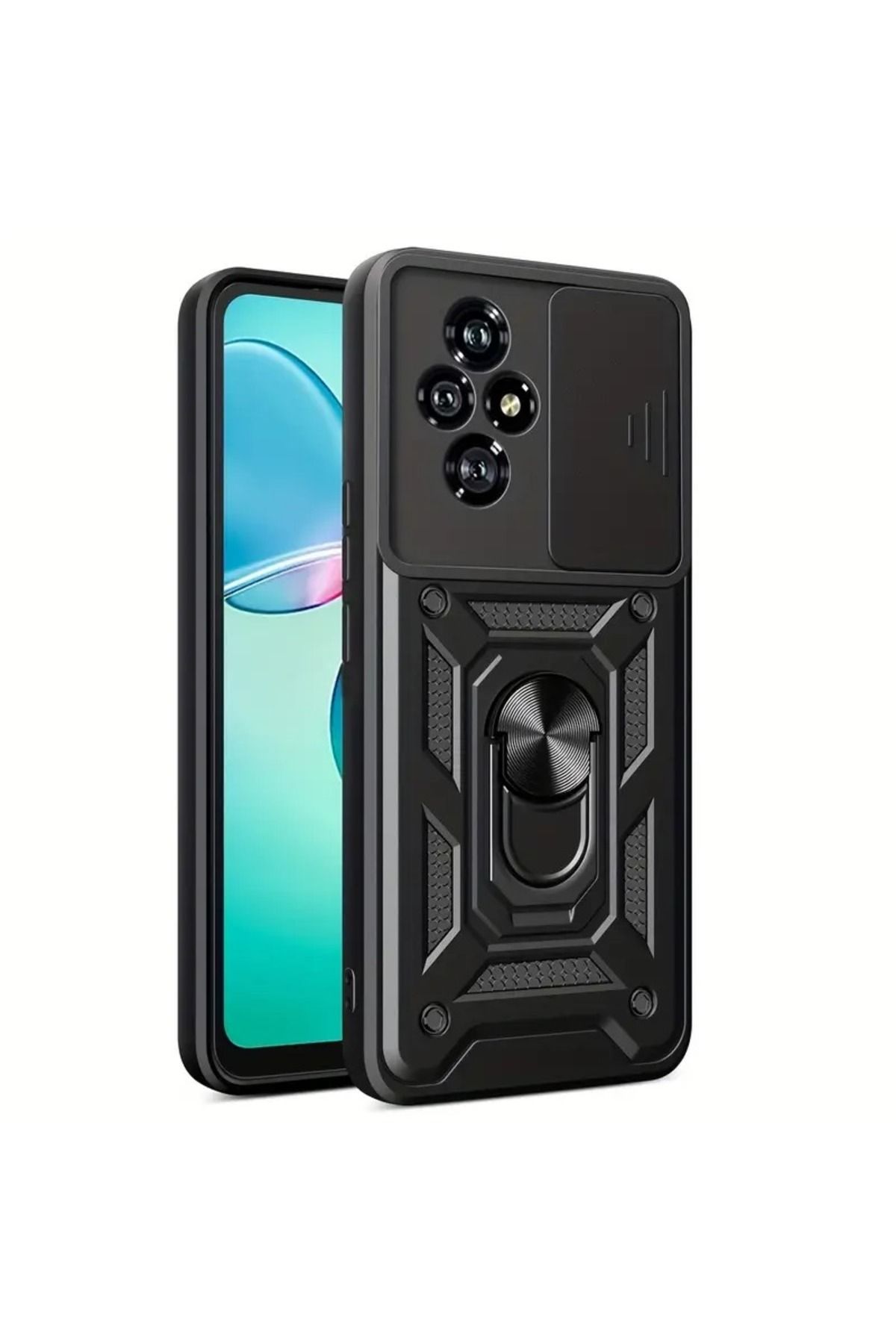 NANOSPACE Honor 200 Pro İle Uyumlu Kılıf Pars Yüzüklü Standlı Kamera Korumalı Kılıf