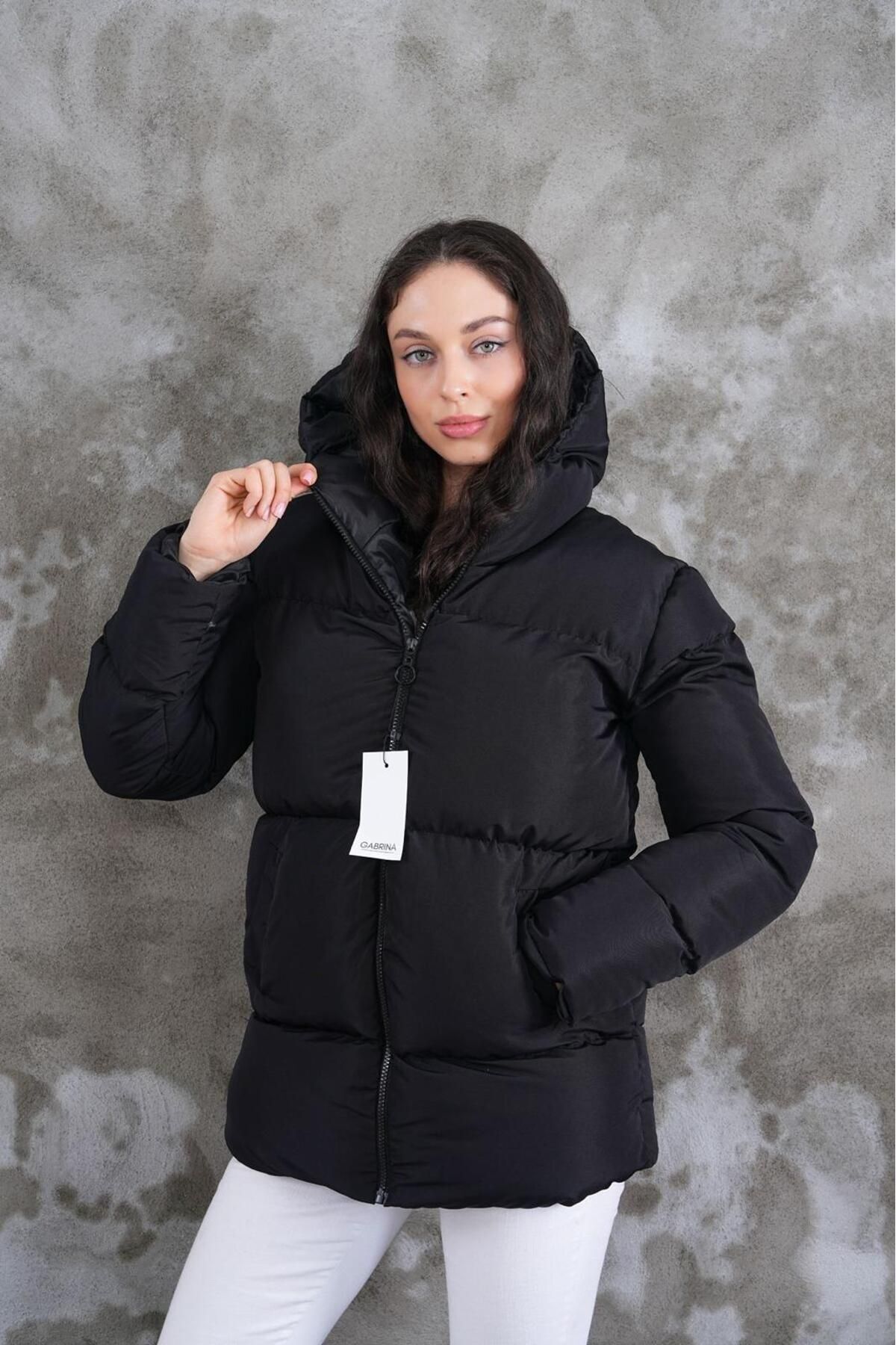 SOFT Kadın şişme mont kapşonlu oversize