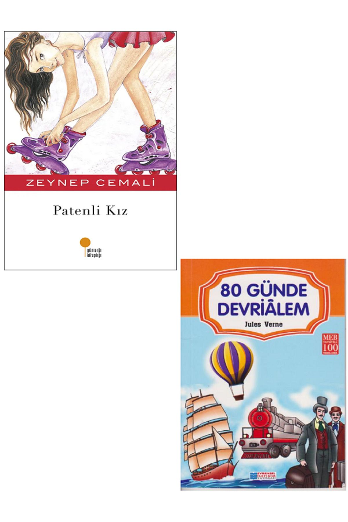 Günışığı Kitaplığı Patenli Kız - Zeynep Cemali + Evrensel 80 Günde Devrialem / 2 KİTAP SET