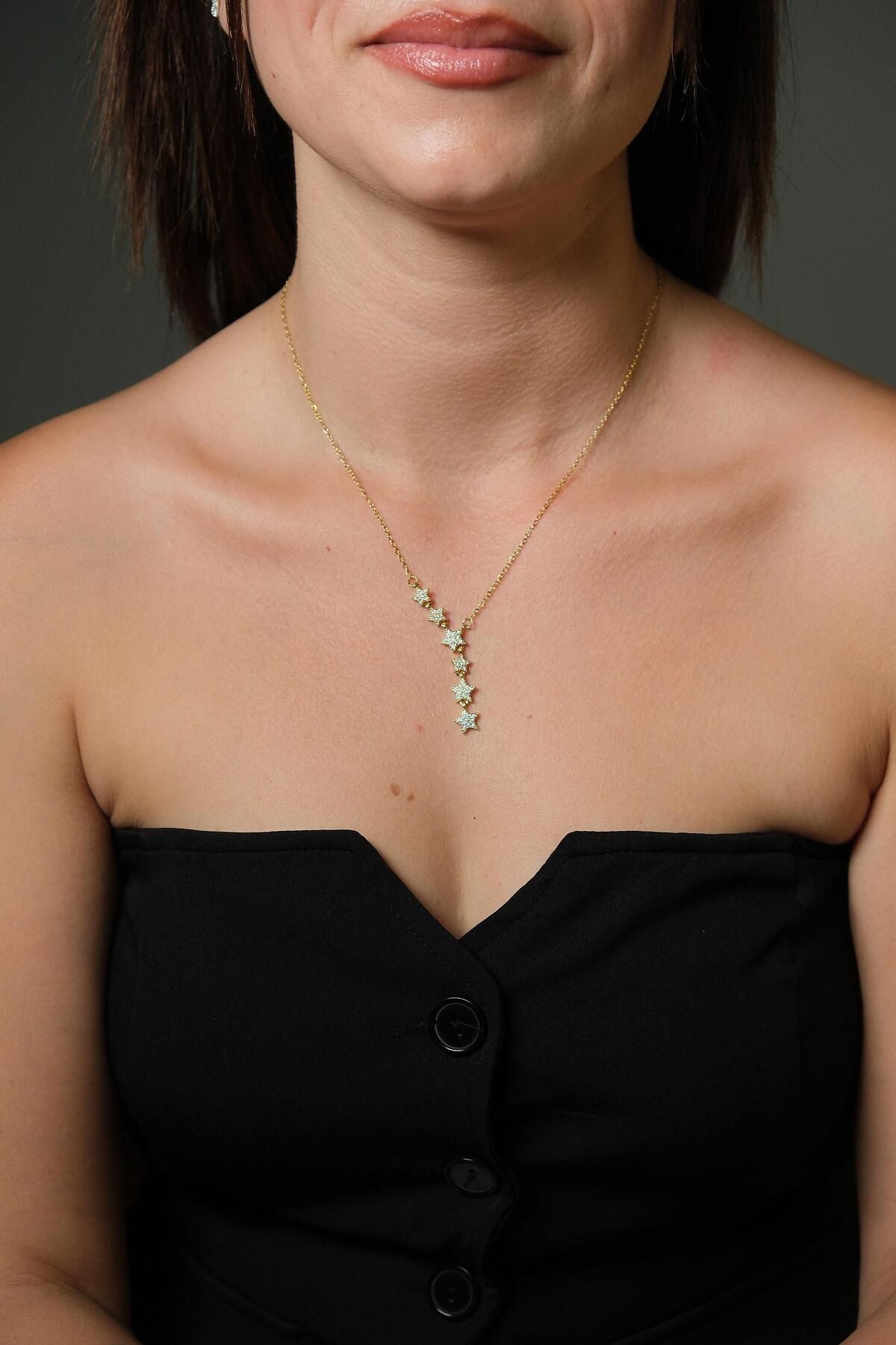 Elizzz ACCESSORY Yıldız Detaylı Y kolye