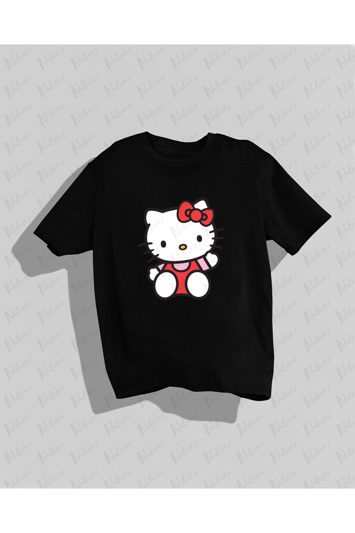 Nulivez Hello Kitty Tasarımı Baskılı Yüksek Kalite Kompakt Unisex Oversize T-Shirt