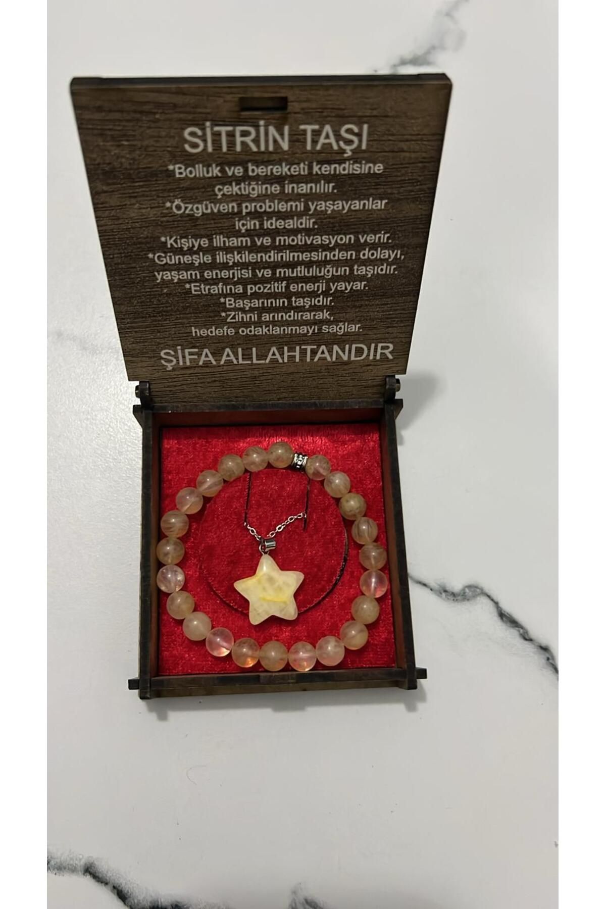 hüseyin ceran SİTRİN TAŞI DOĞAL TAŞ KOLYE BİLEKLİK SET
