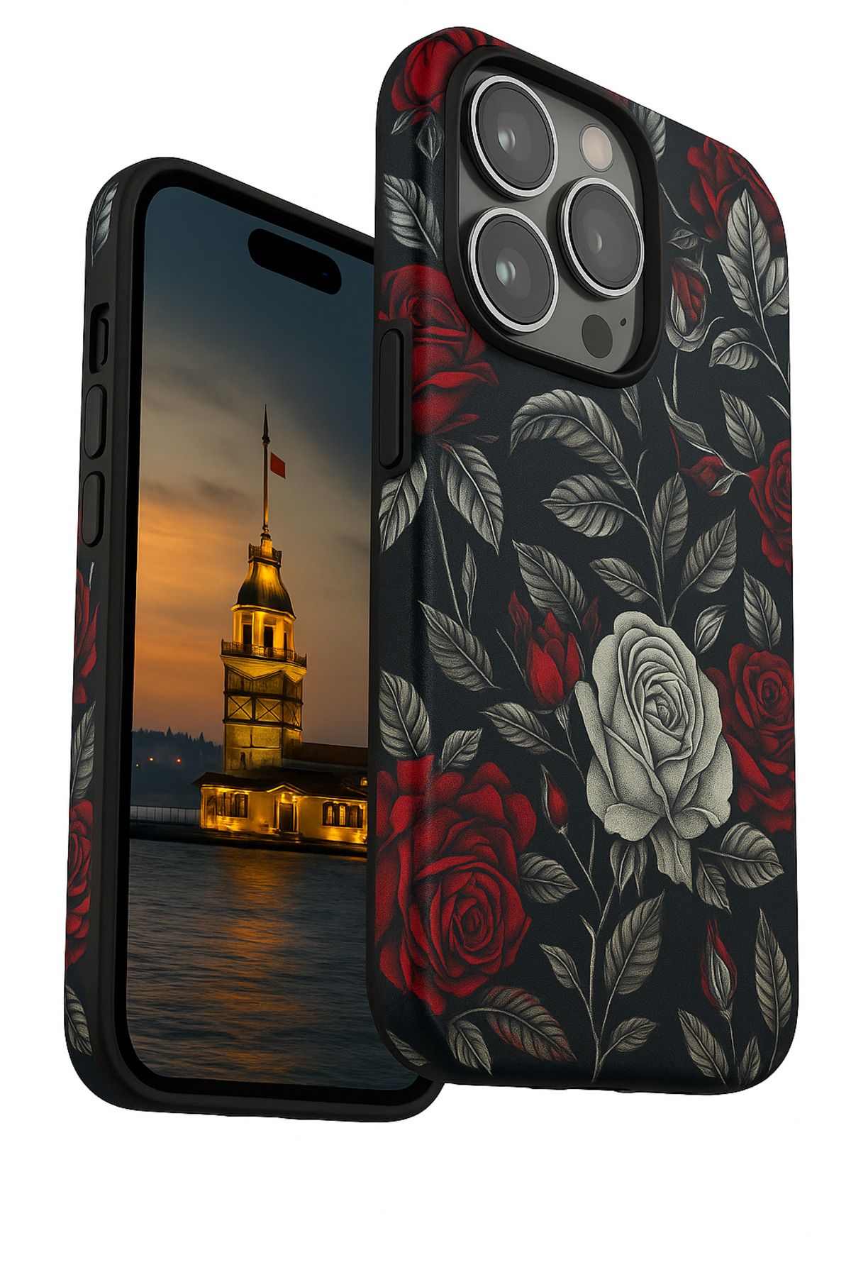 Peeq iPhone 15 Pro Max Peeq 3D Çiçek Desenli Manyetik MagSafe Kılıf