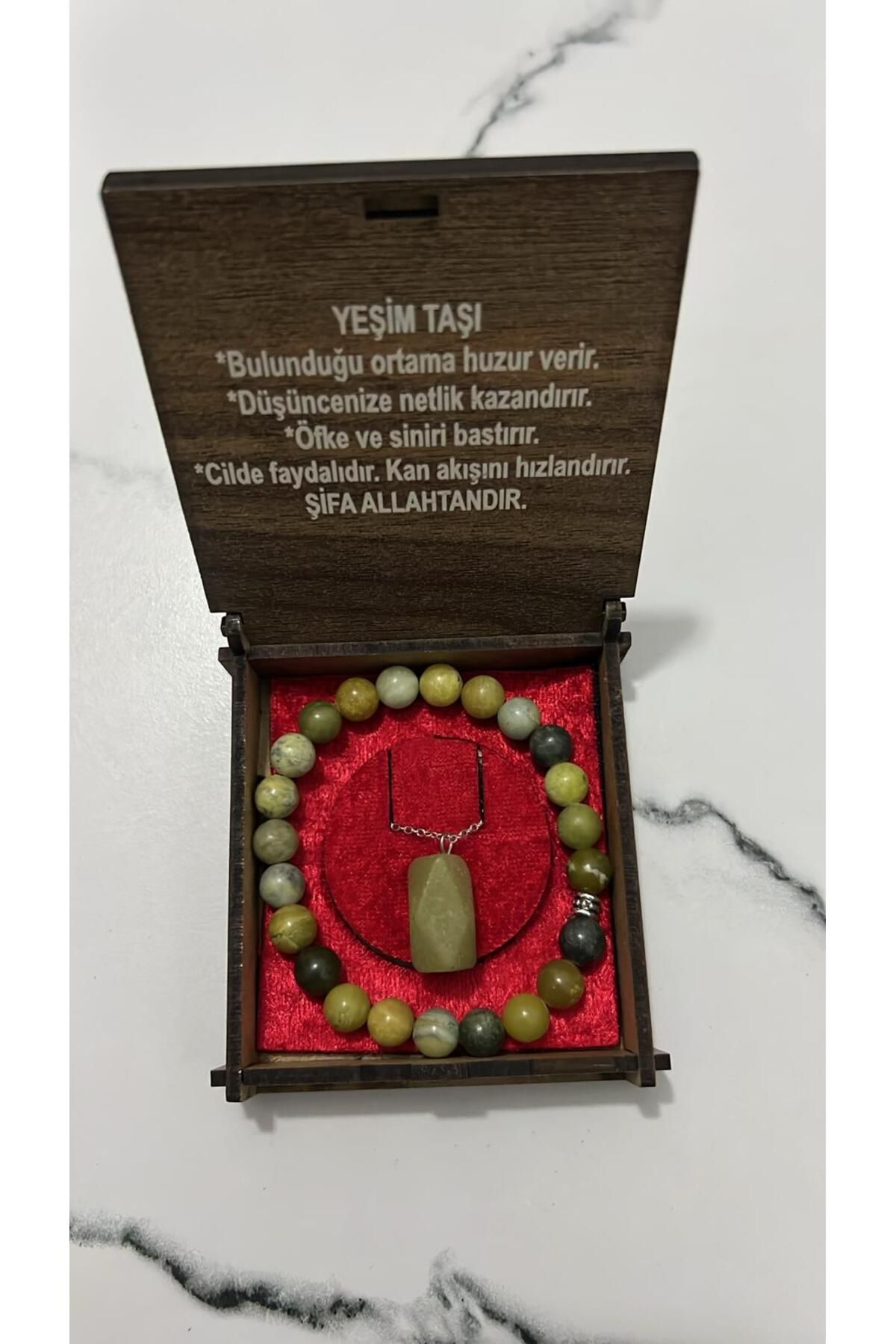 hüseyin ceran YEŞİM TAŞI DOĞAL TAŞ KOLYE BİLEKLİK SET