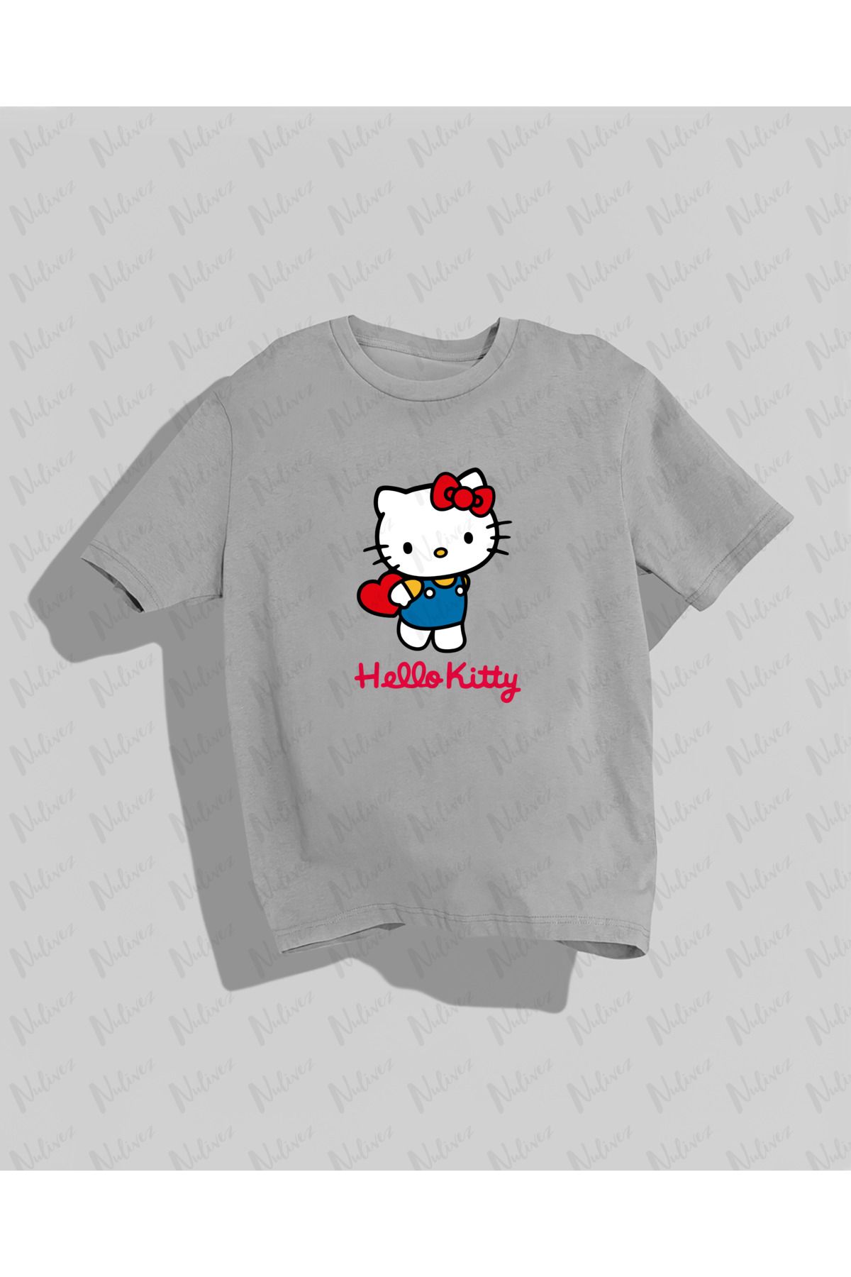 Nulivez Hello Kitty Tasarımı Baskılı Yüksek Kalite Kompakt Unisex Oversize T-Shirt