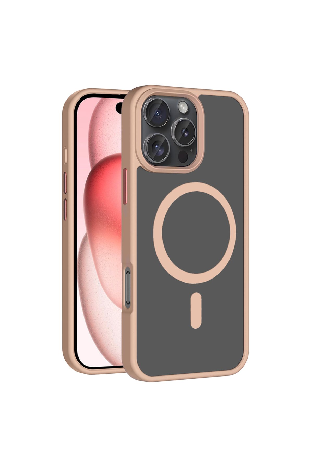Megafox Teknoloji Apple iPhone 16 Pro Max Uyumlu Kılıf M-safe Şarj Özellikli Mat Arka Yüzey Zore Sio Kapak