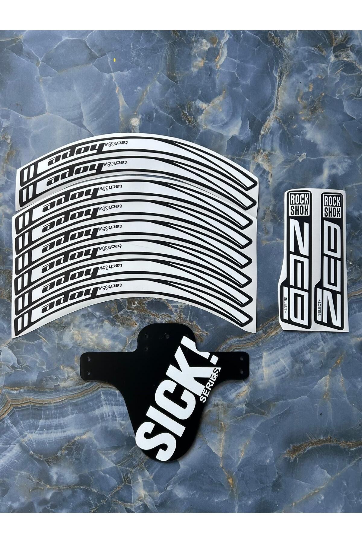 shop Beyaz Bisiklet Sticker Seti