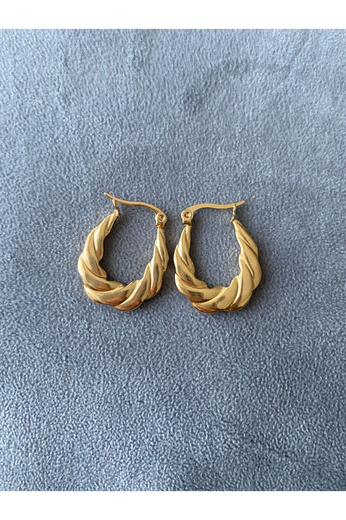 AYDA STORE Kadın Çelik Gold Küpe