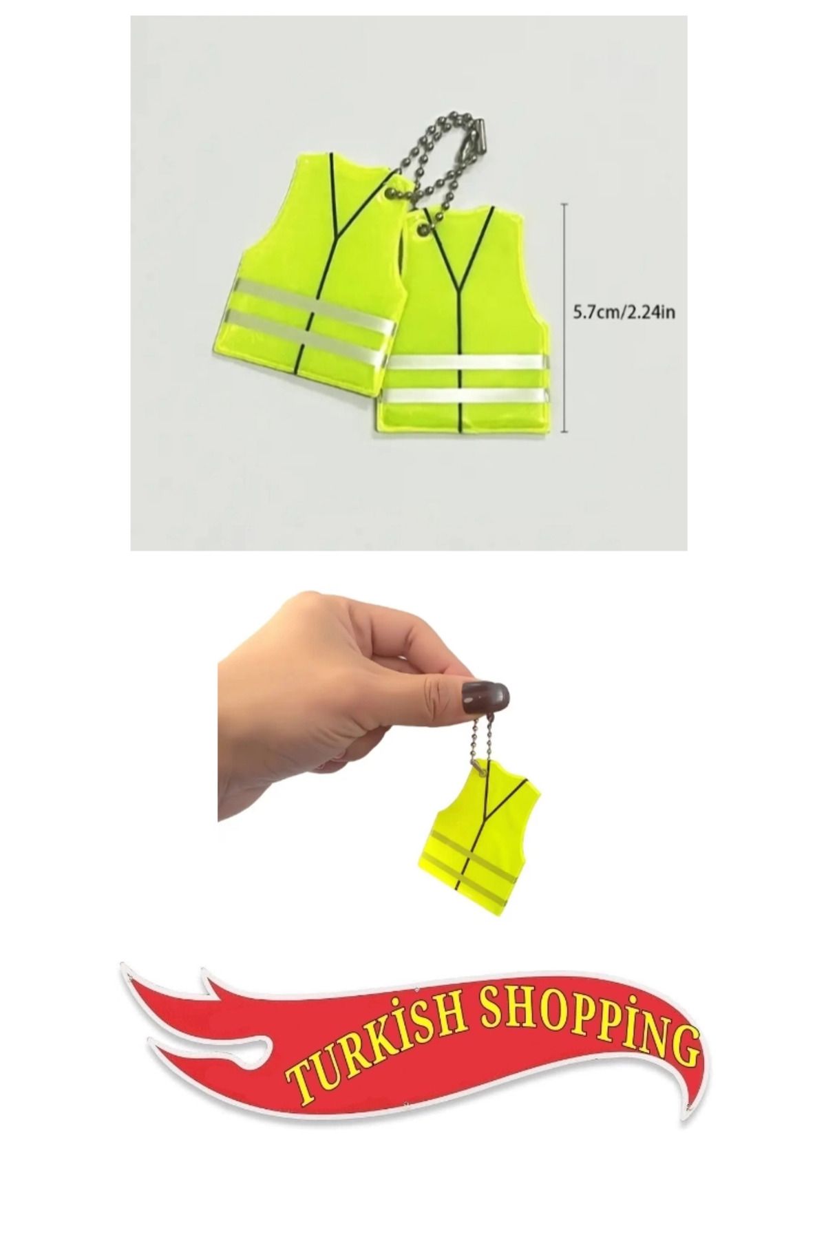 shop Yeşil yansıtıcı PVC gece anahtarlığı