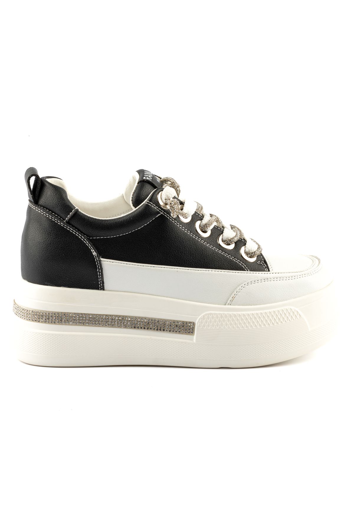 Guja Kadın Hakiki Deri Kalın Taban Taşlı Sneaker